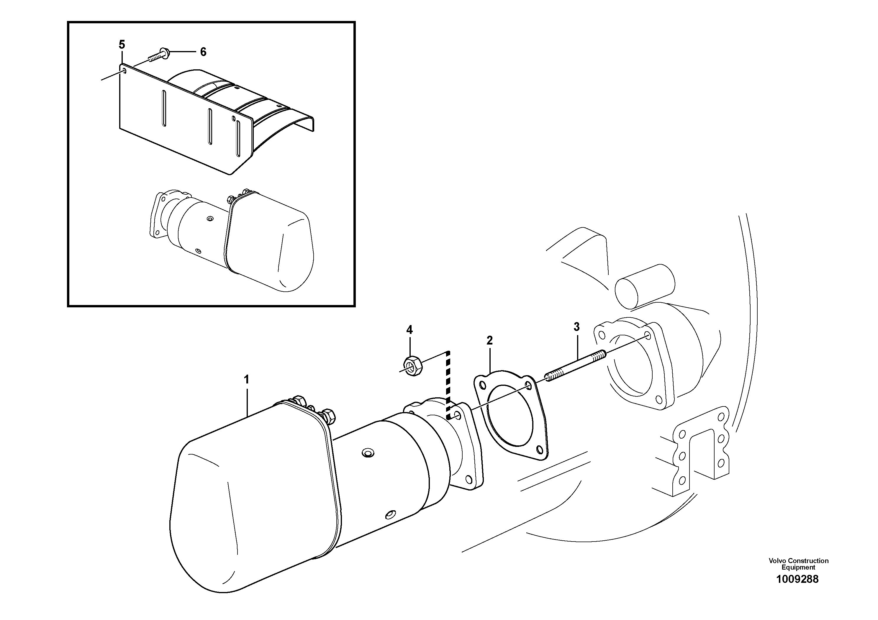 Starter motor with assembling details  STD, OPEN ROPS — volvo parts diagram
