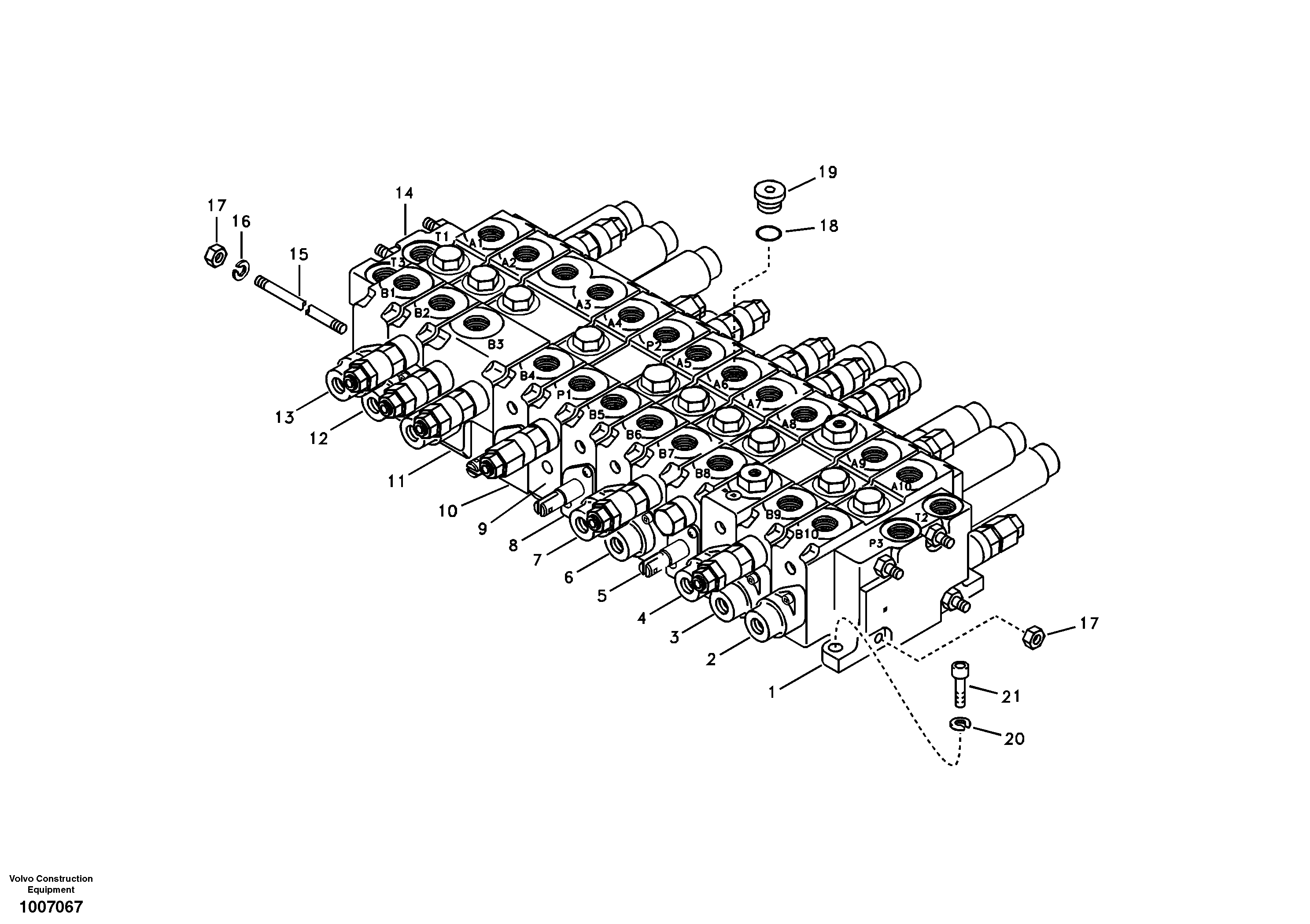 Control valve with fitting parts. — volvo parts diagram