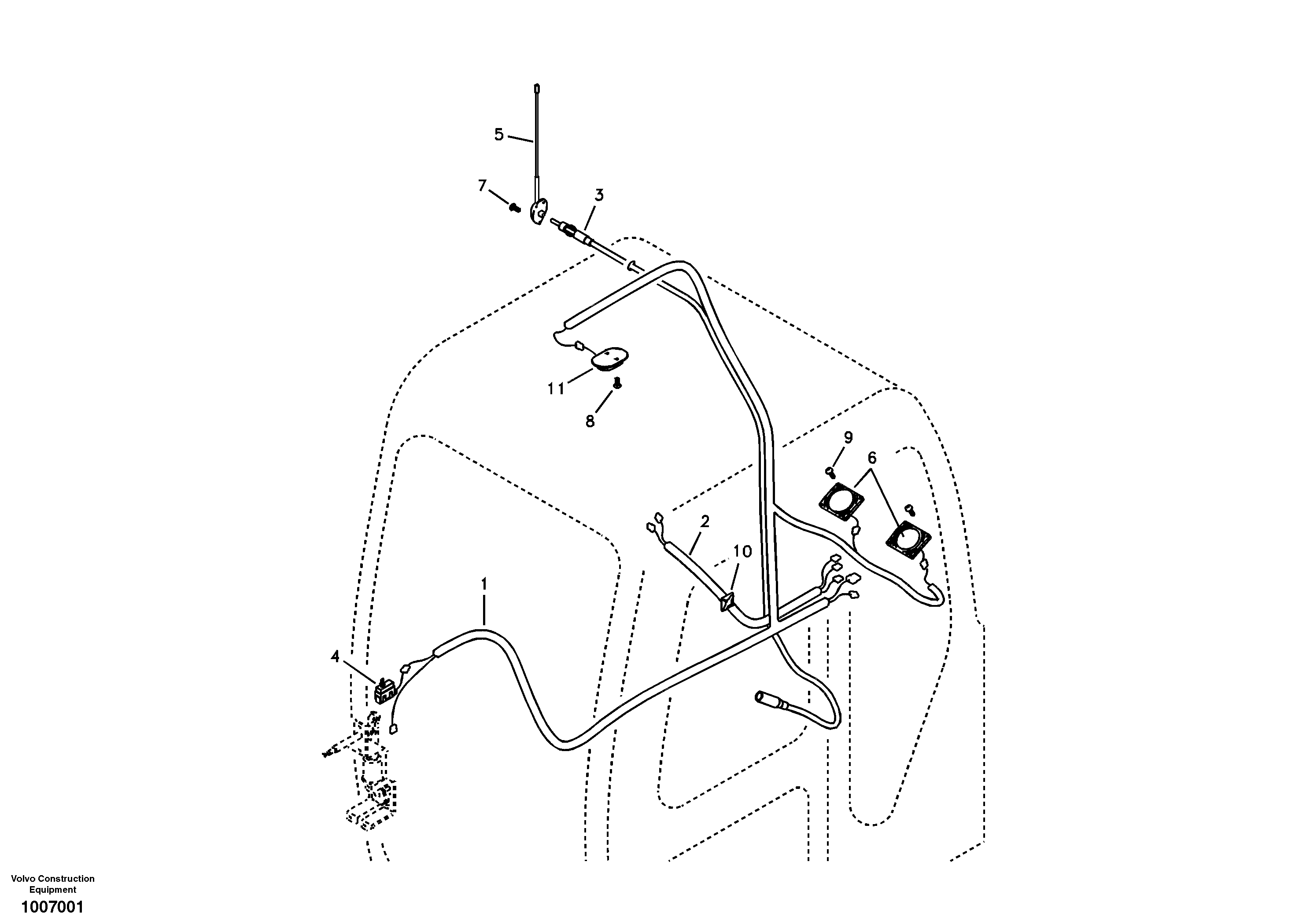 Cable harnesses, cab — volvo parts diagram