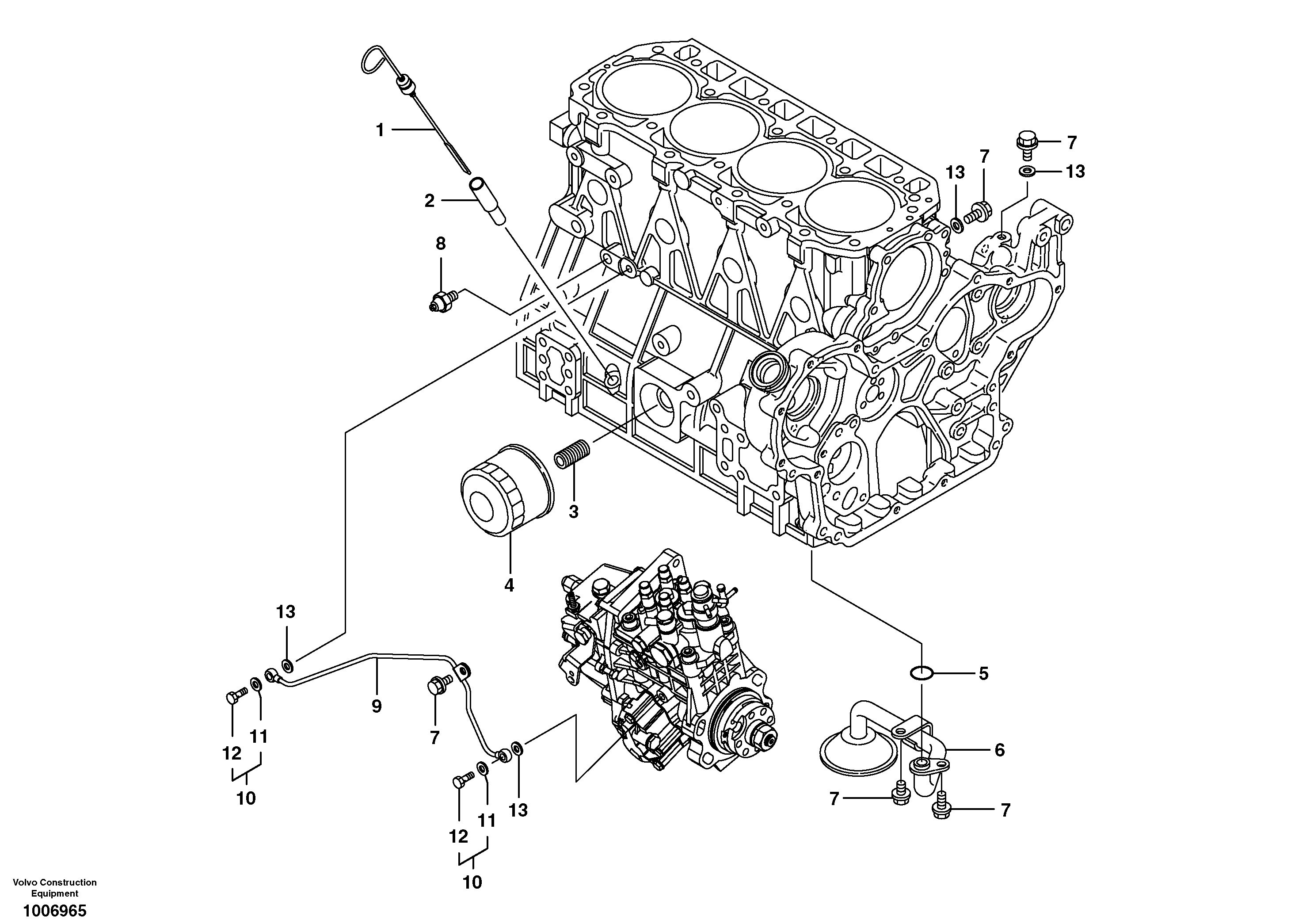 Lubricating oil system — volvo parts diagram