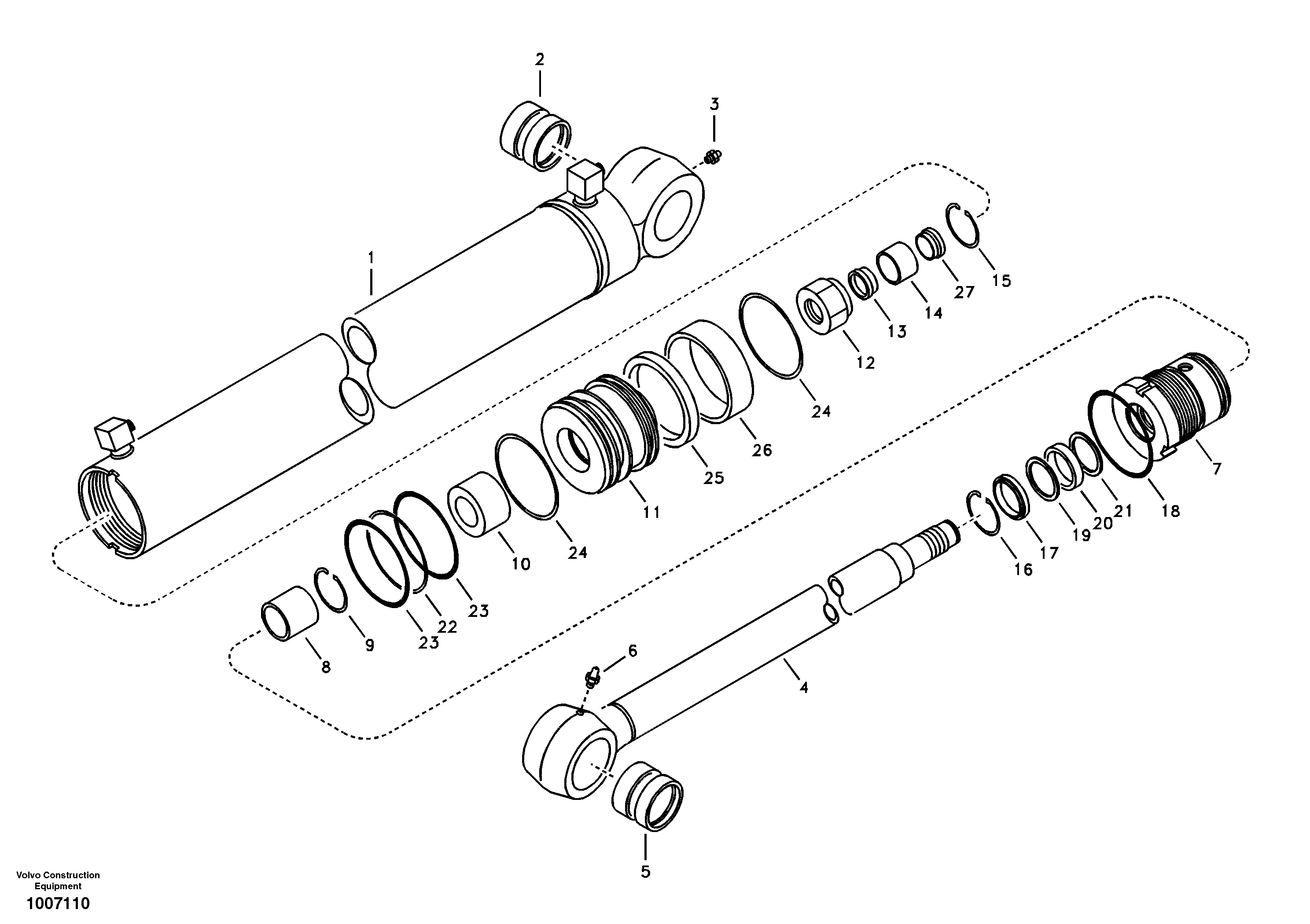 Boom swing cylinder — volvo parts diagram