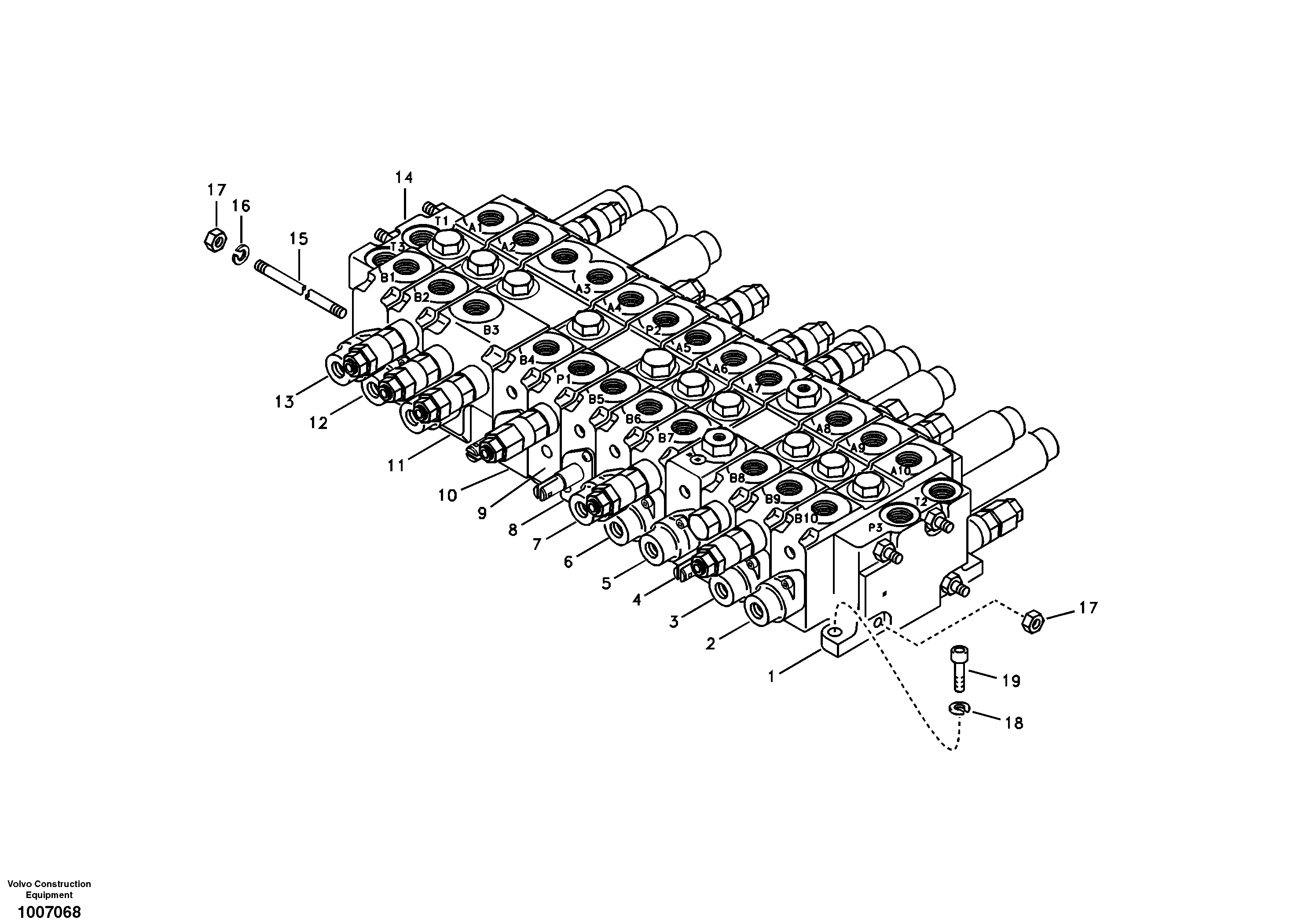 Control valve with fitting parts.  FOR CHINA — volvo parts diagram