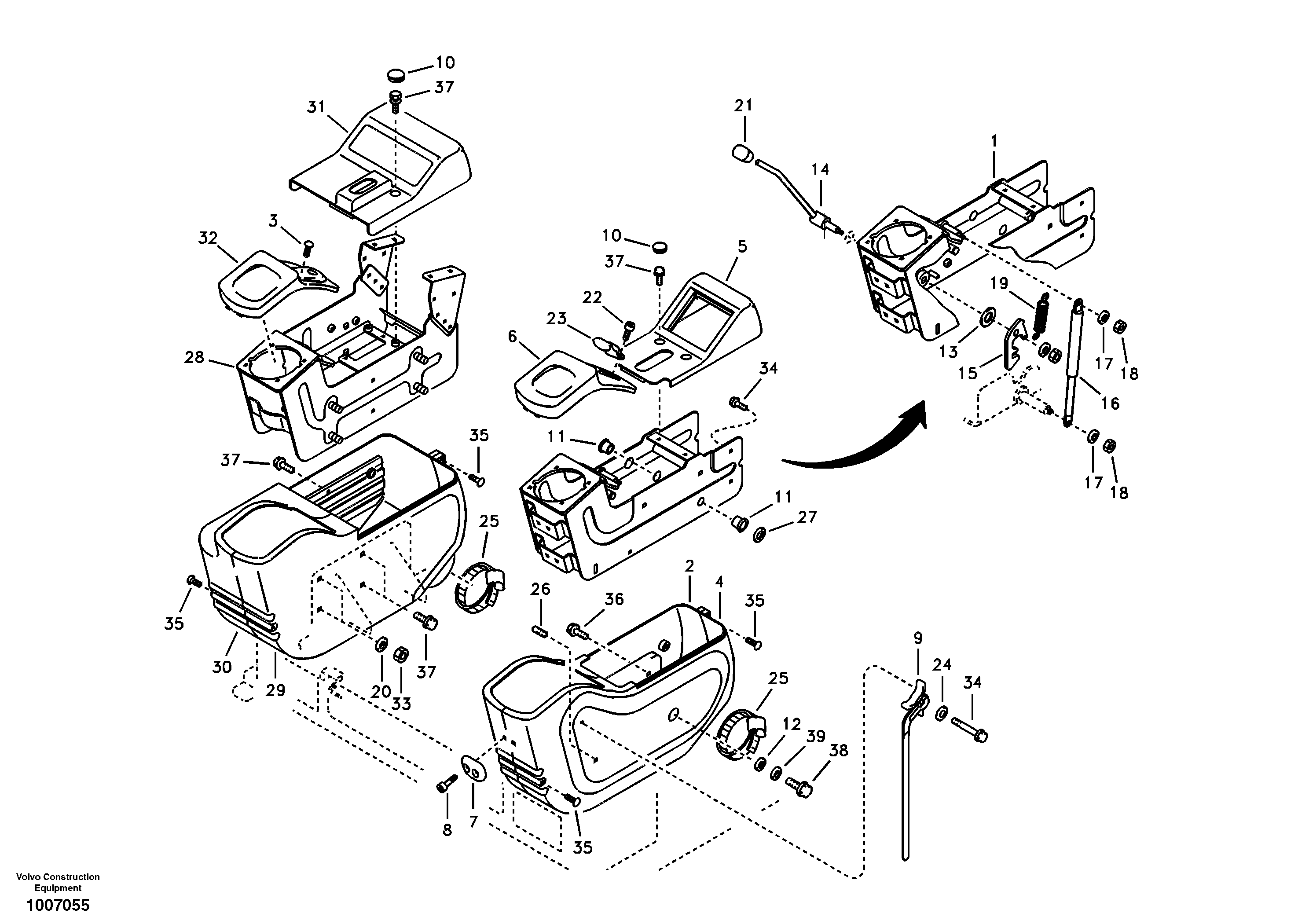 Instrument panel, control panel — volvo parts diagram