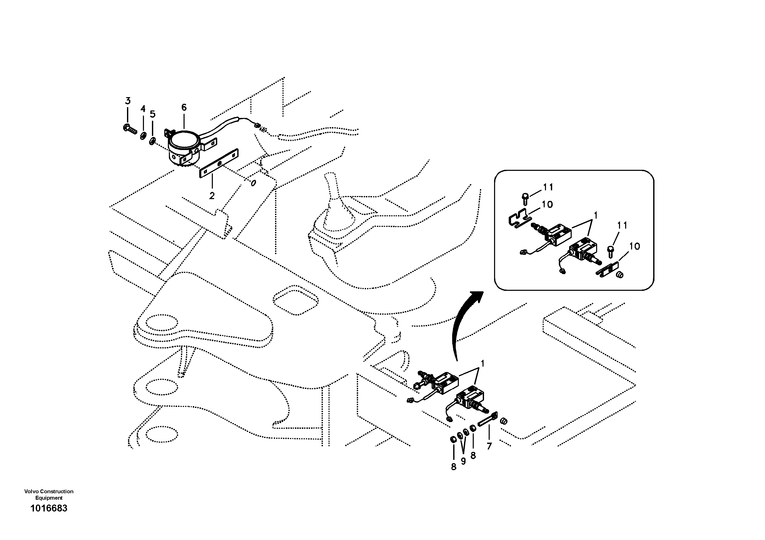 Back-up warning unit — volvo parts diagram