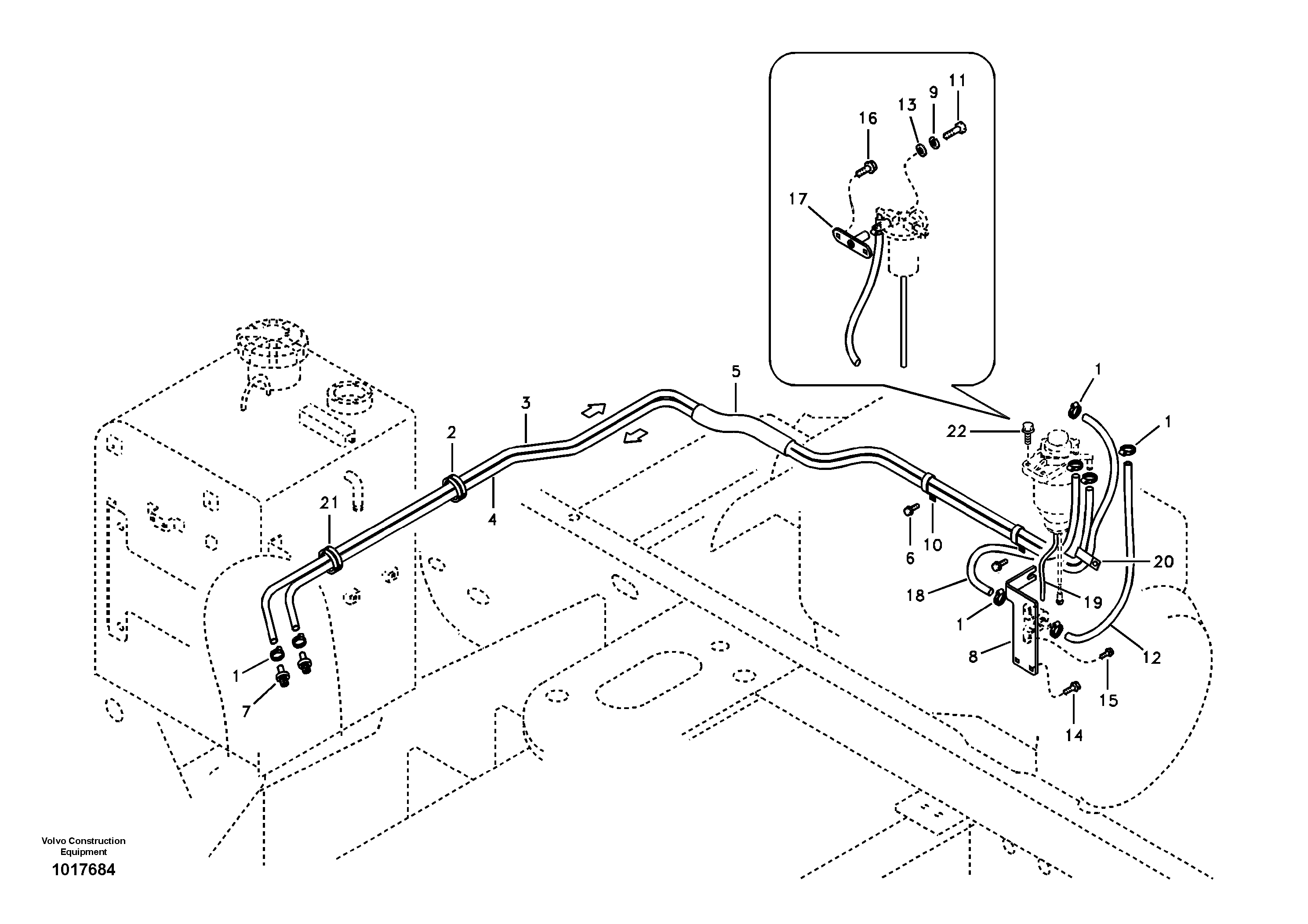 Fuel pipe - Fuel tank — volvo parts diagram