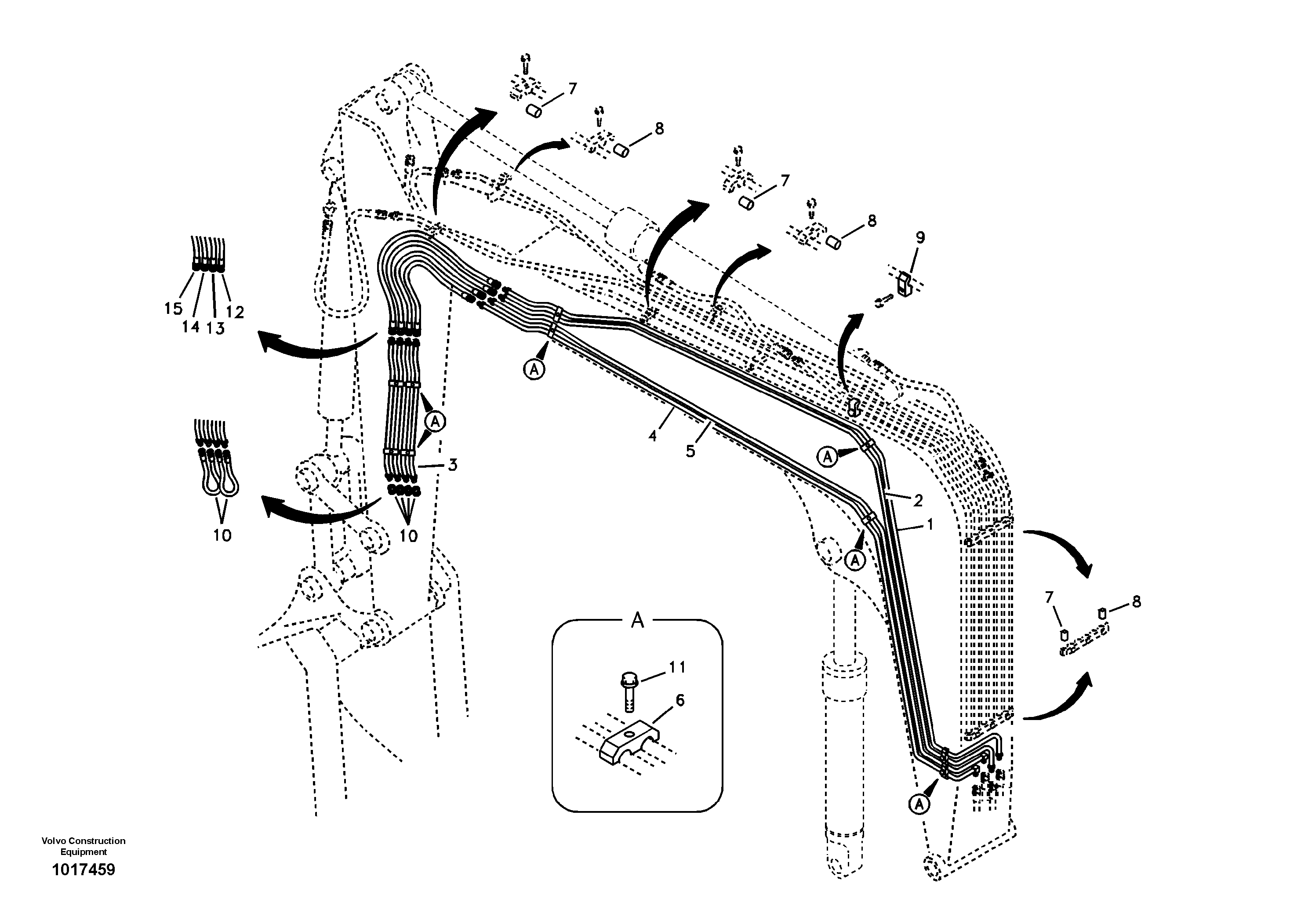 Working hydraulics, grab system on work equipment — volvo parts diagram