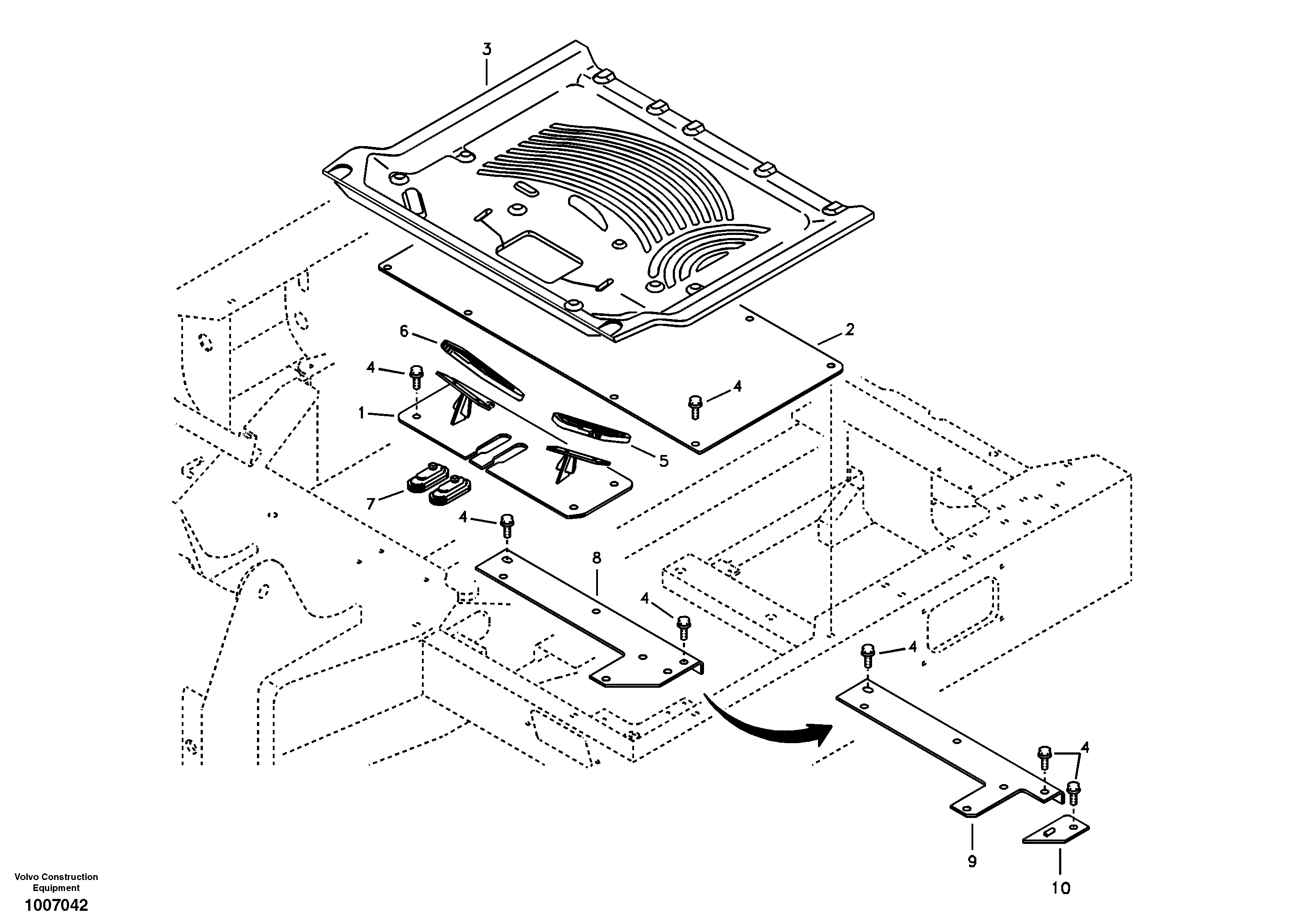 Cabin floor — volvo parts diagram