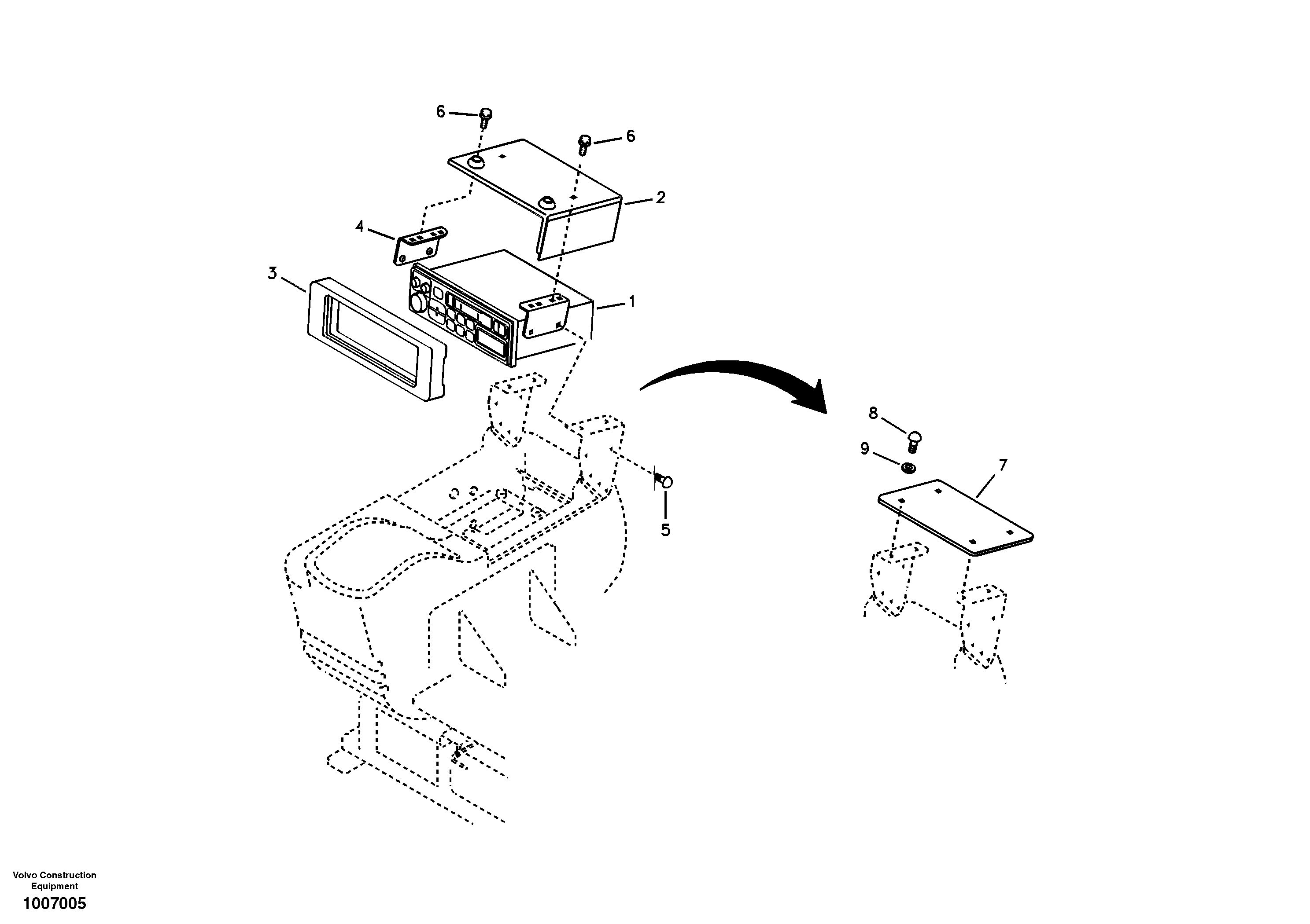 Cassette radio recorder with mounting details  FOR CHINA — volvo parts diagram