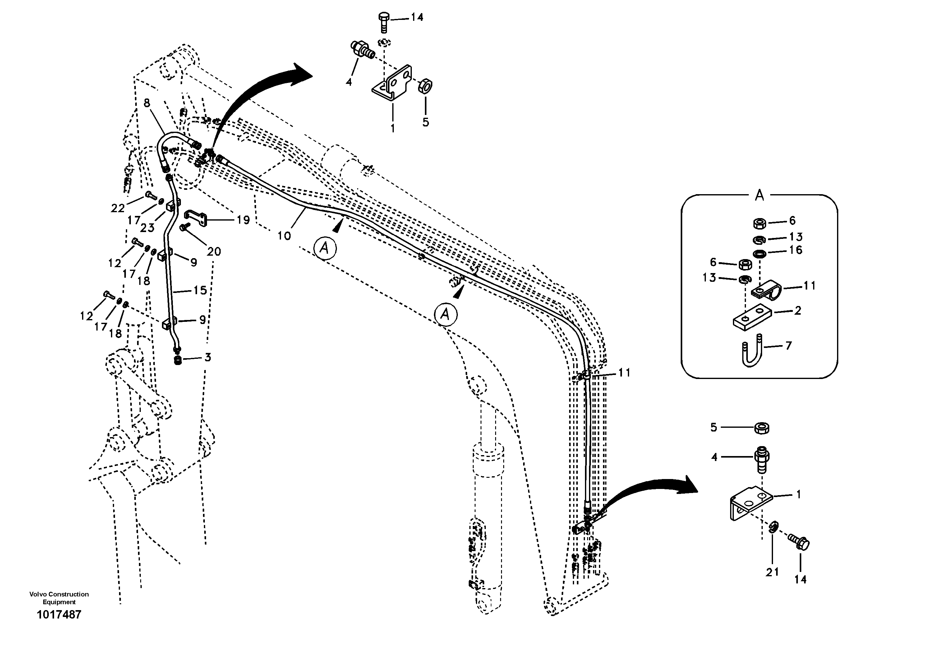 Quikfit hydraulic on attachment. Single - acting — volvo parts diagram