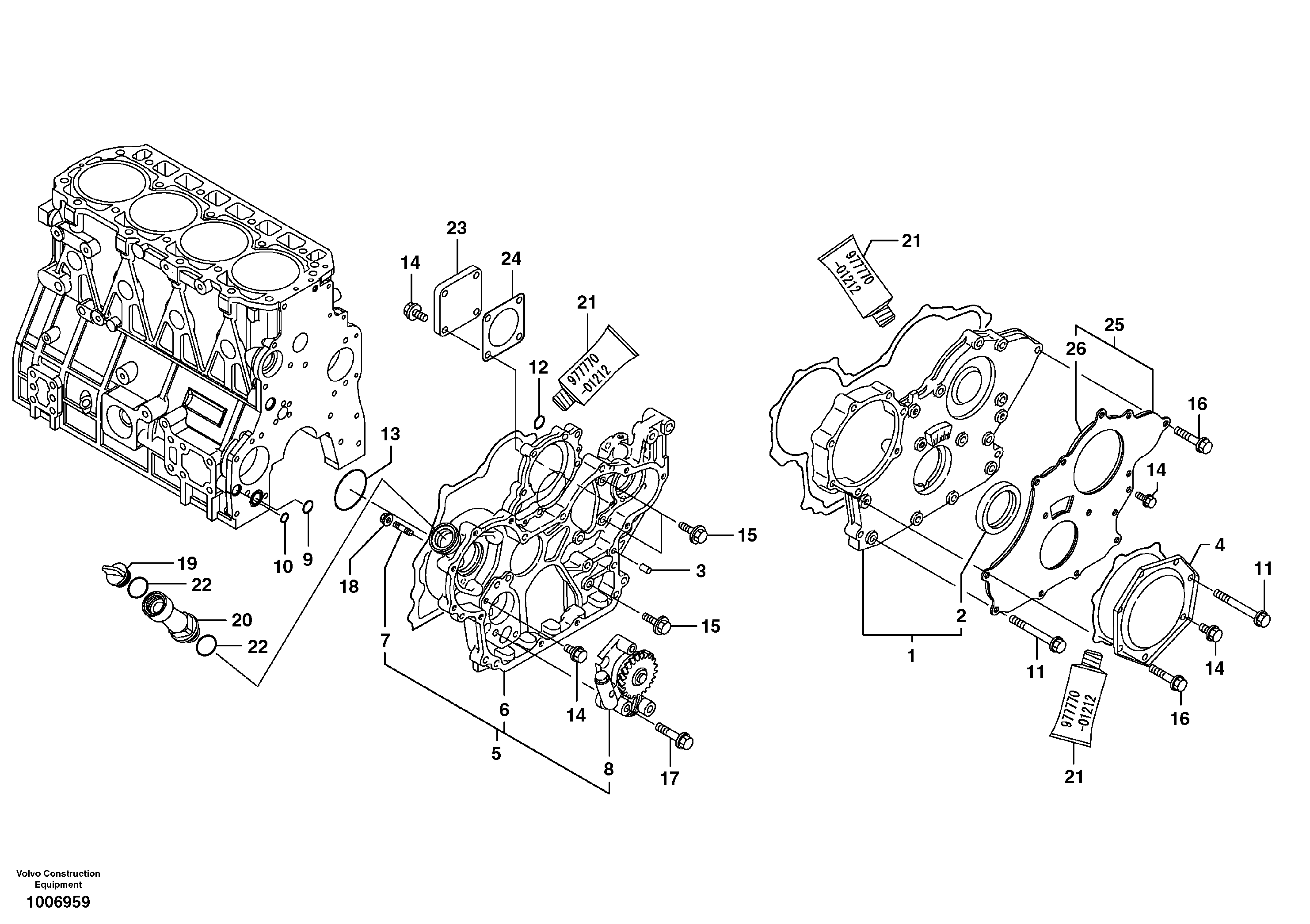 Timing gear casing — volvo parts diagram