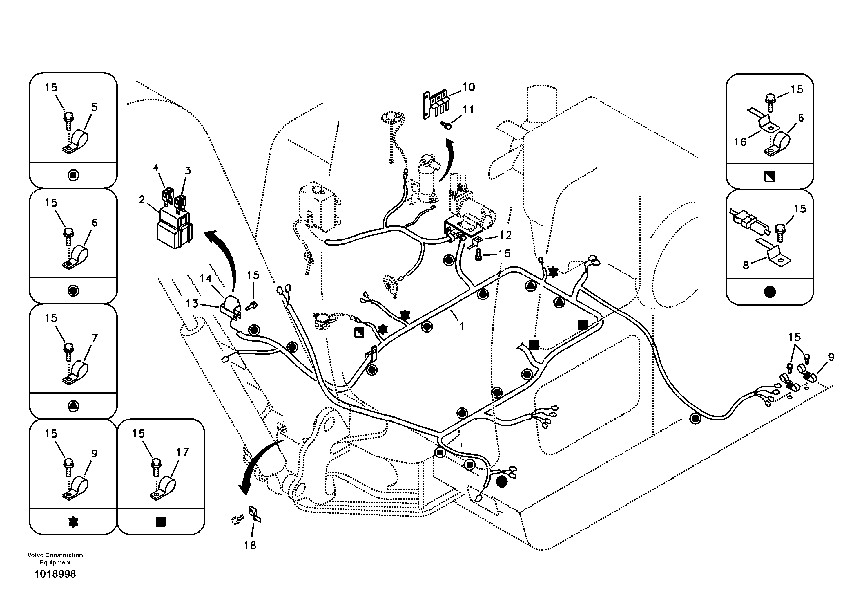 Cable and wire harness, main — volvo parts diagram