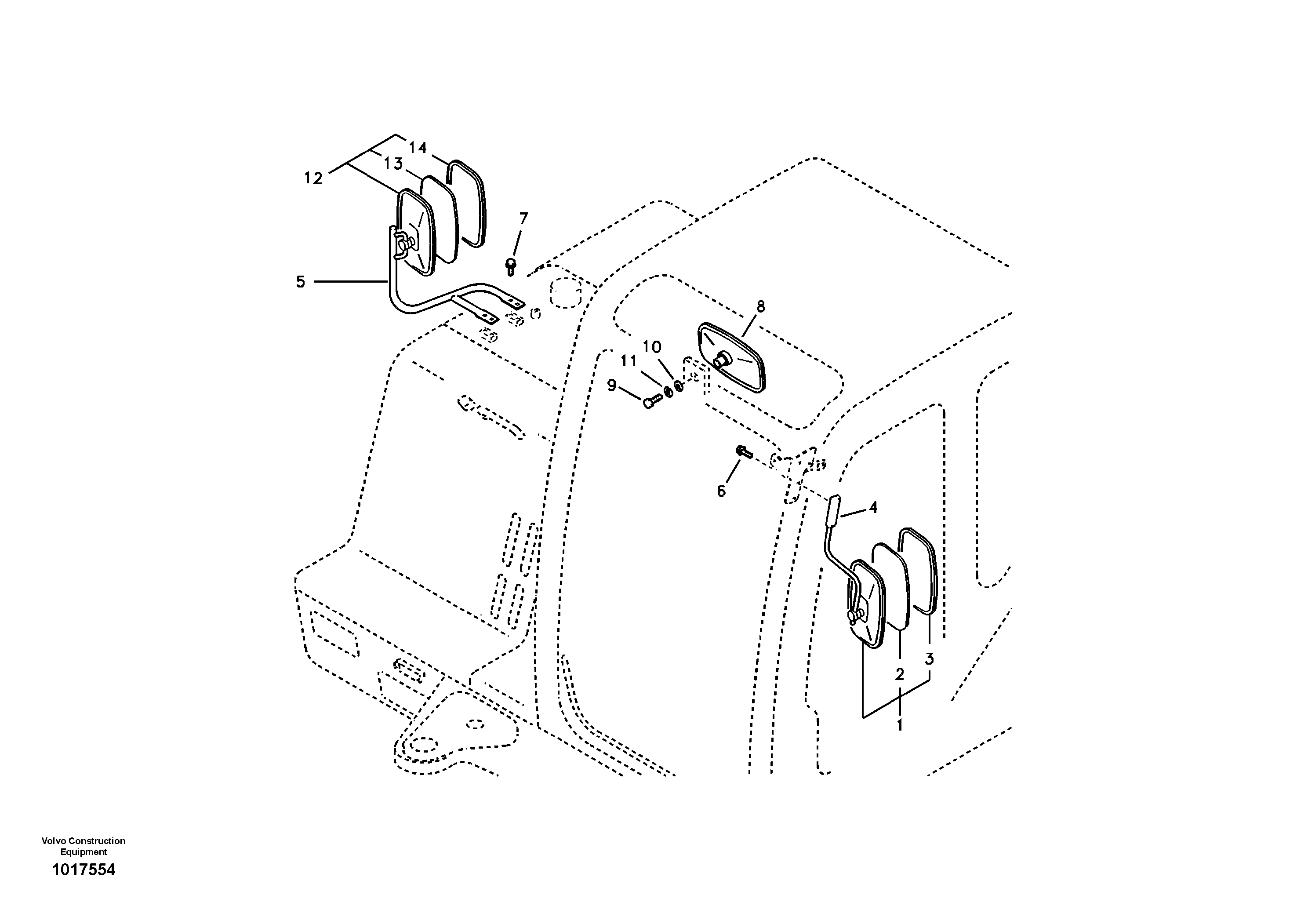 Rear view mirror — volvo parts diagram