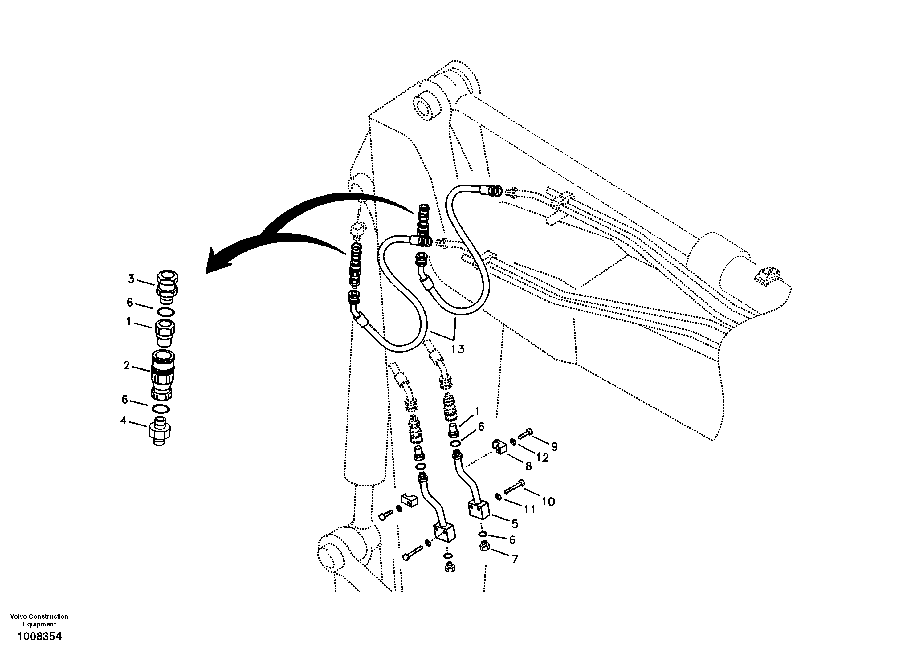 Working hydraulic, clamshell — volvo parts diagram