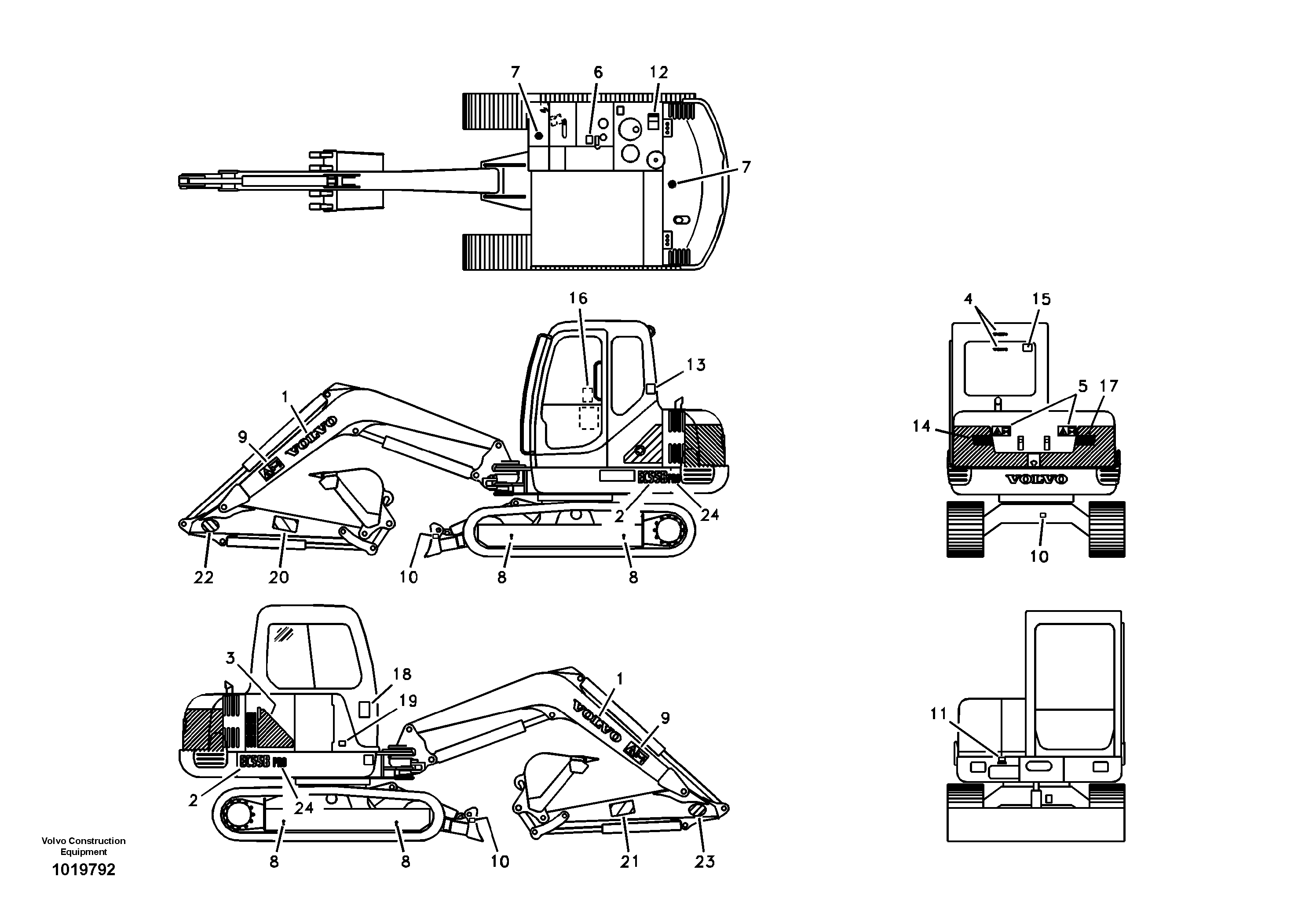 Decal, outer location — volvo parts diagram