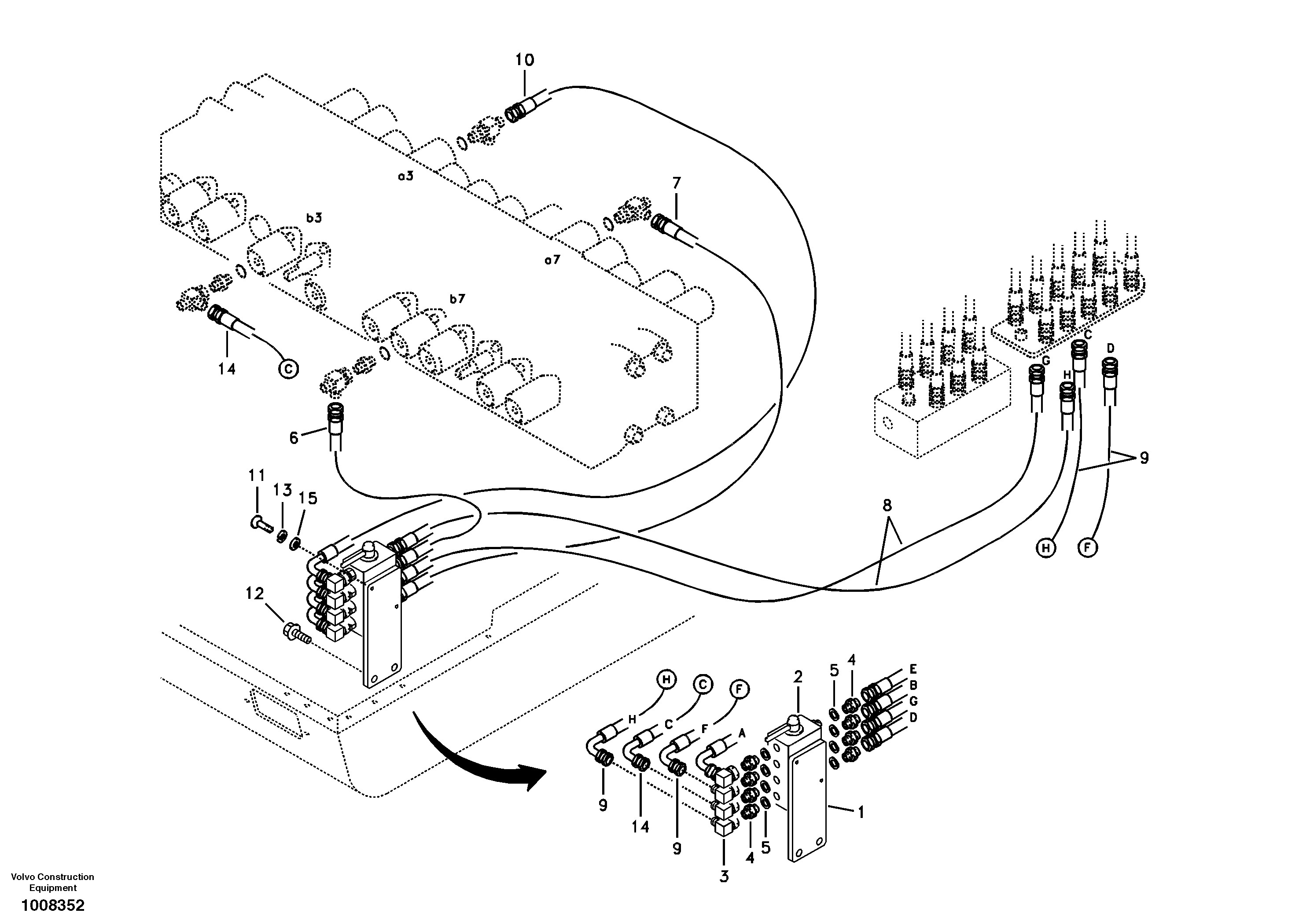 Servo system, changing lever function — volvo parts diagram