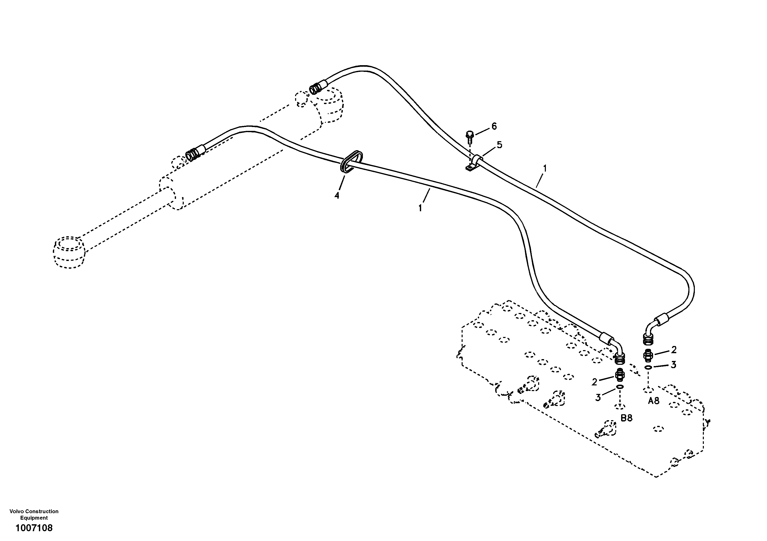 Boom swing system — volvo parts diagram