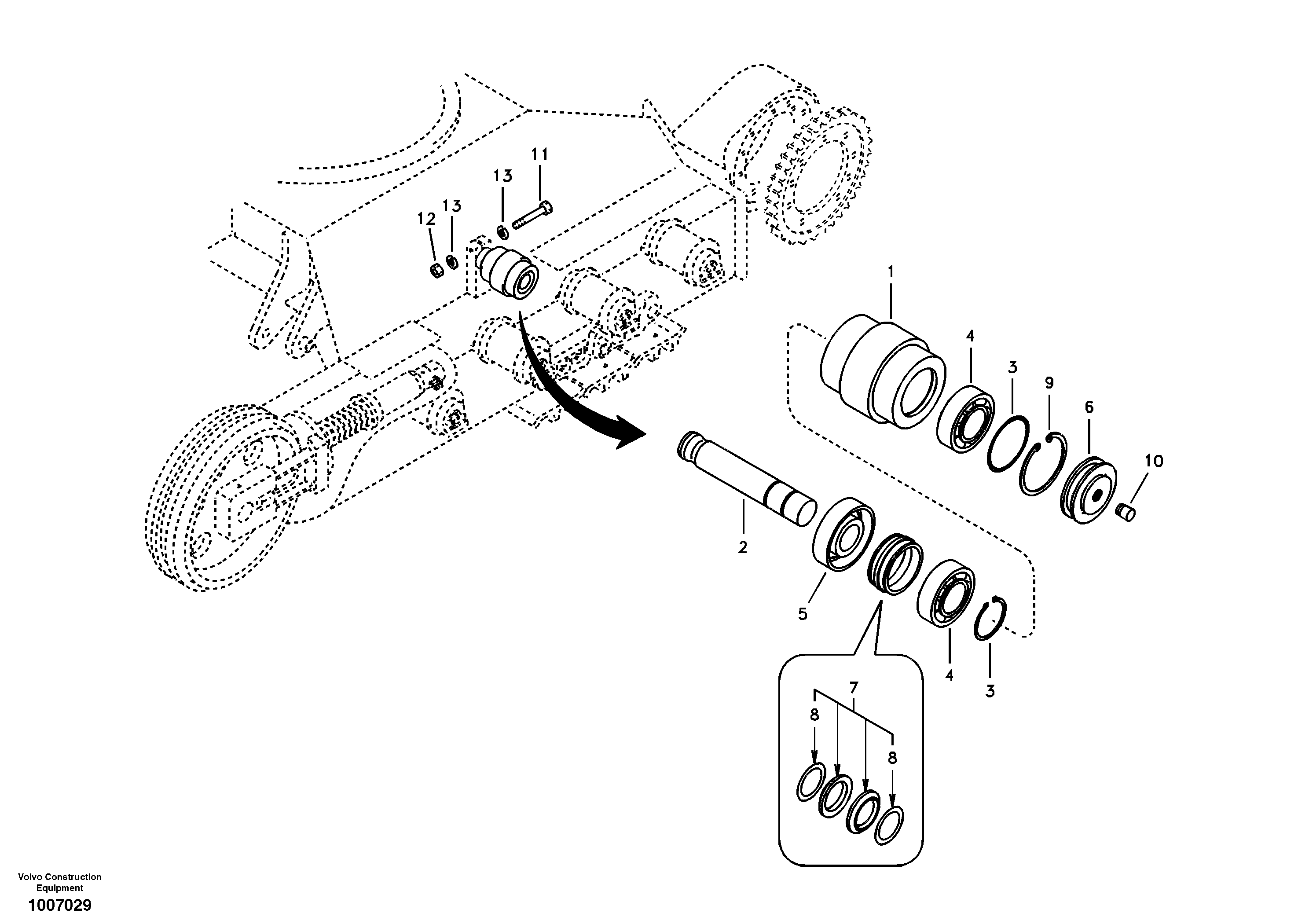 Top roller — volvo parts diagram