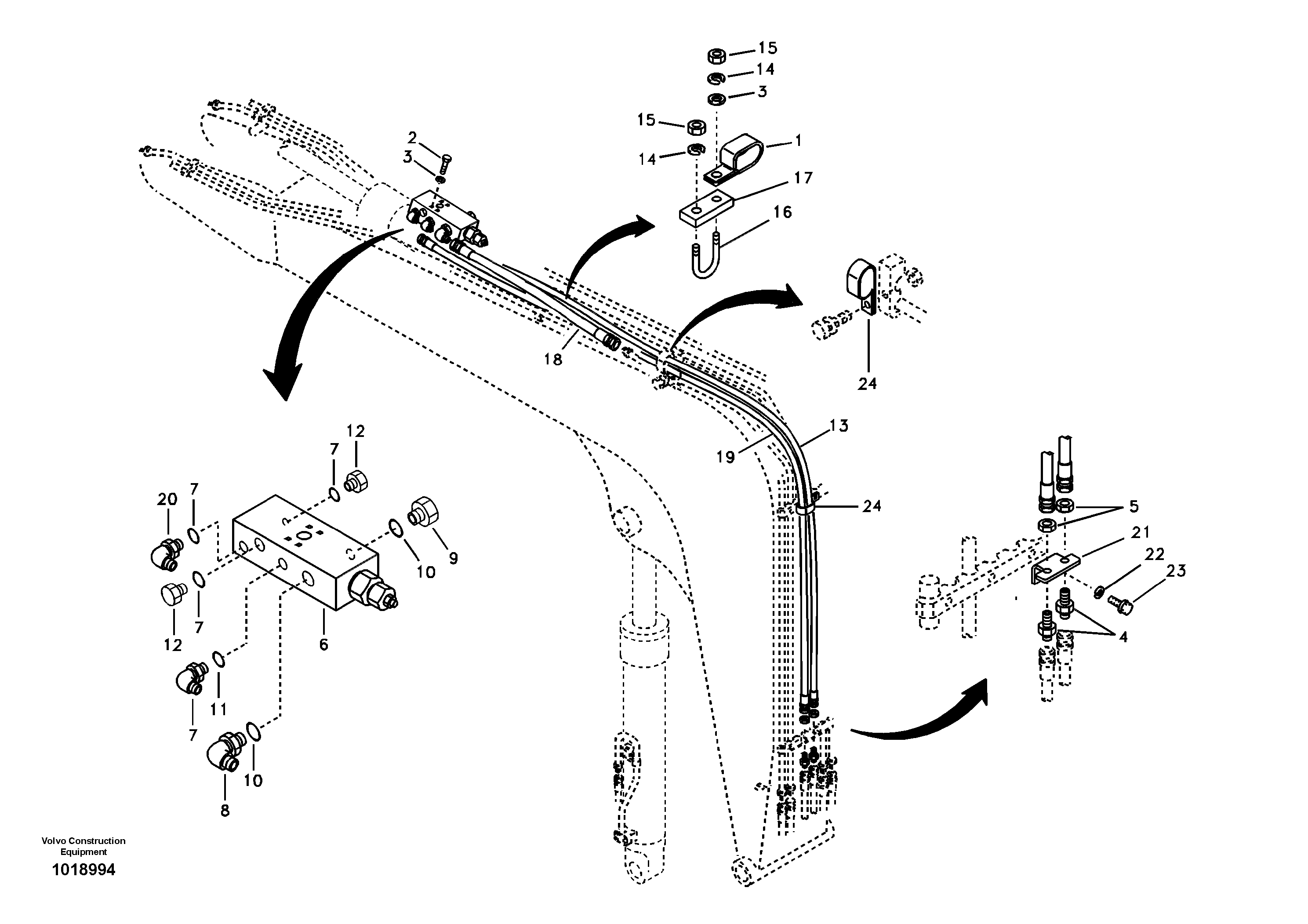 Working hydraulic, dipper arm rupture — volvo parts diagram