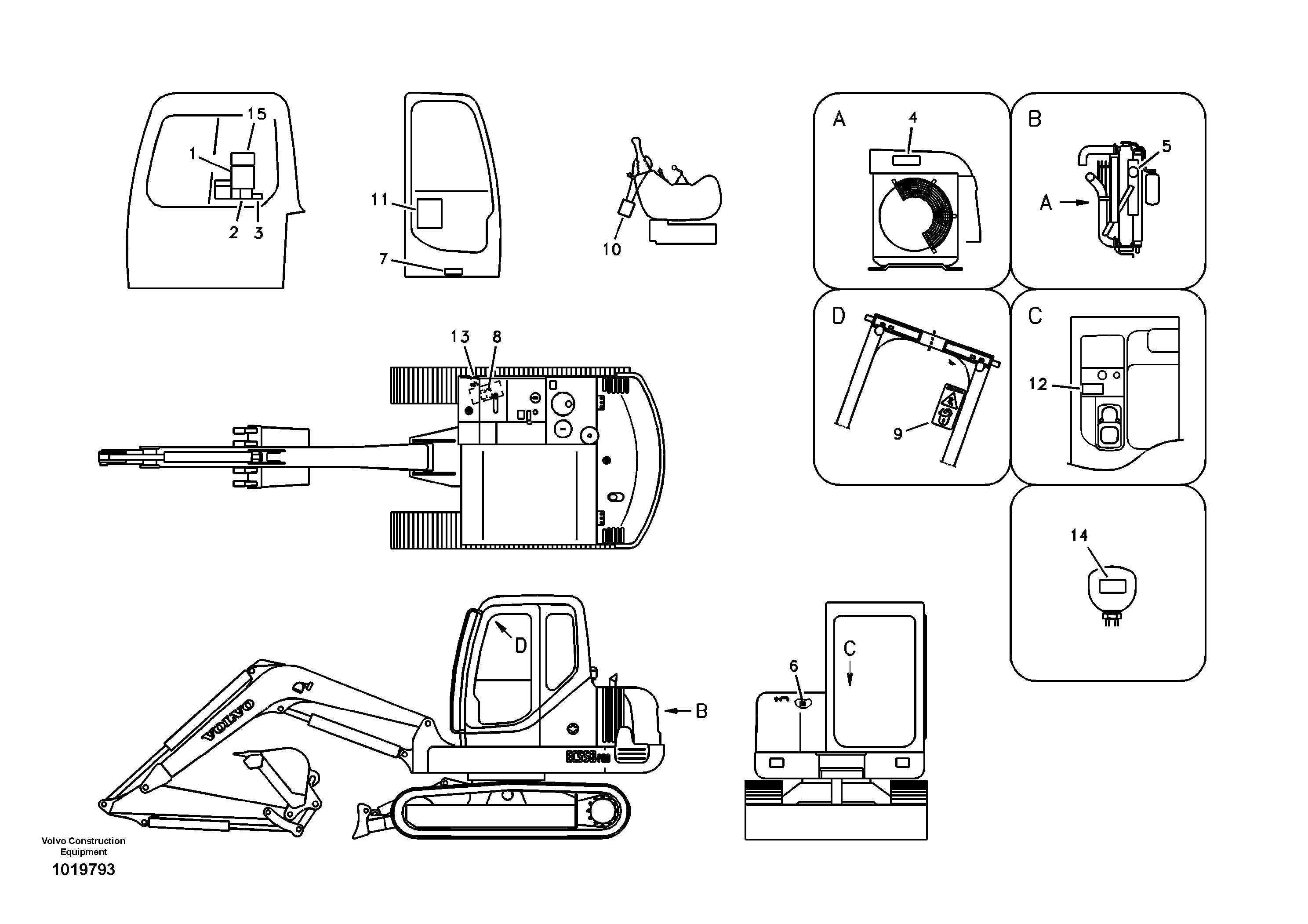 Decal, inner location — volvo parts diagram