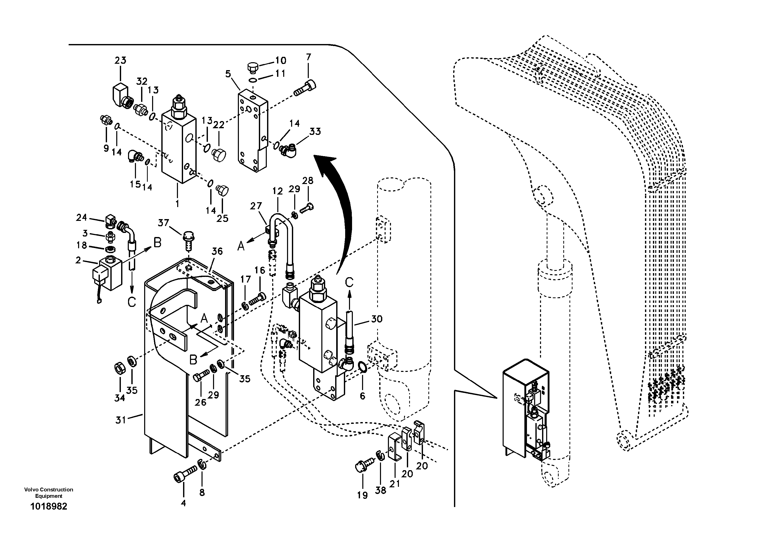 Working hydraulic, boom rupture — volvo parts diagram