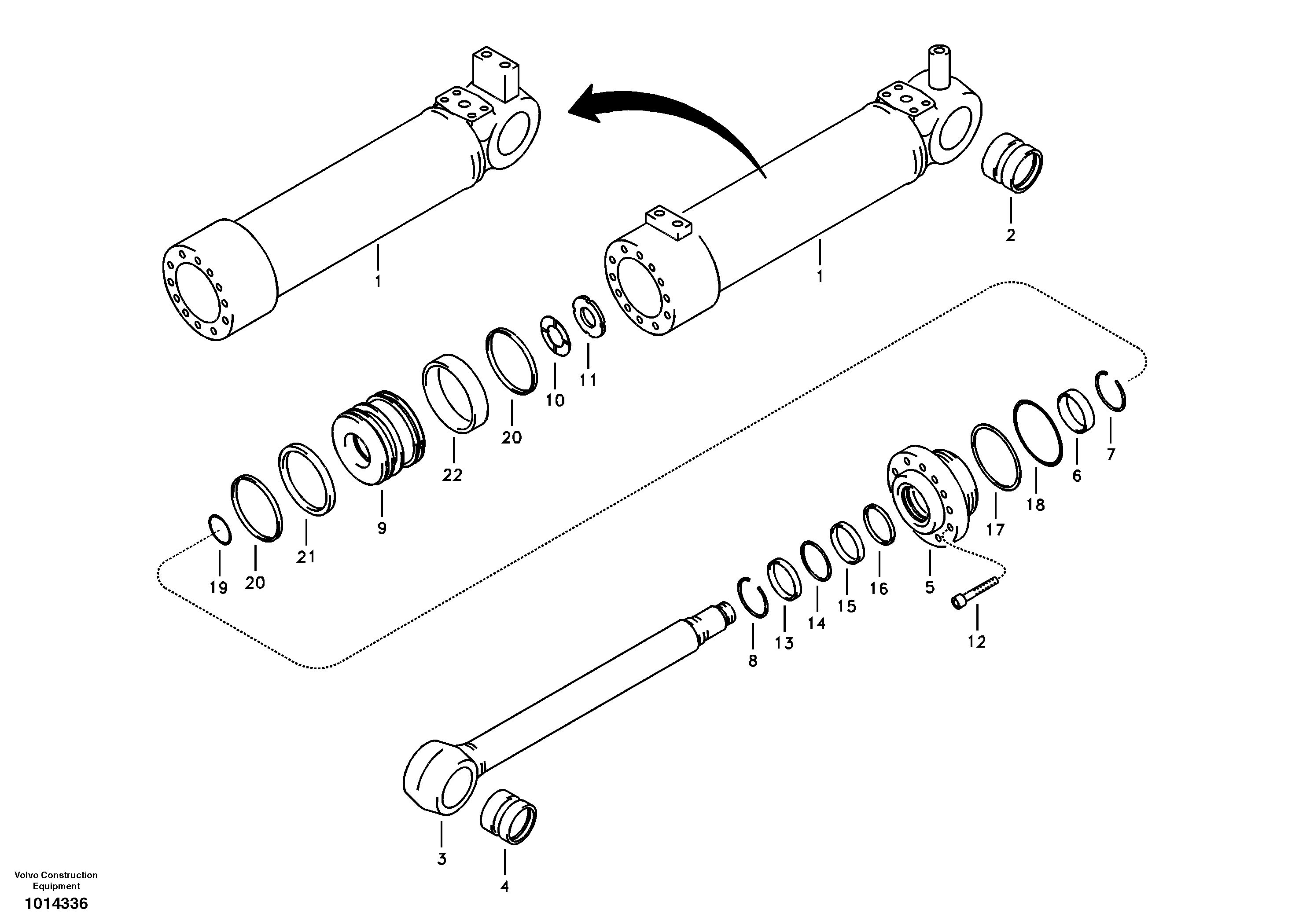 Dozer blade cylinder — volvo parts diagram
