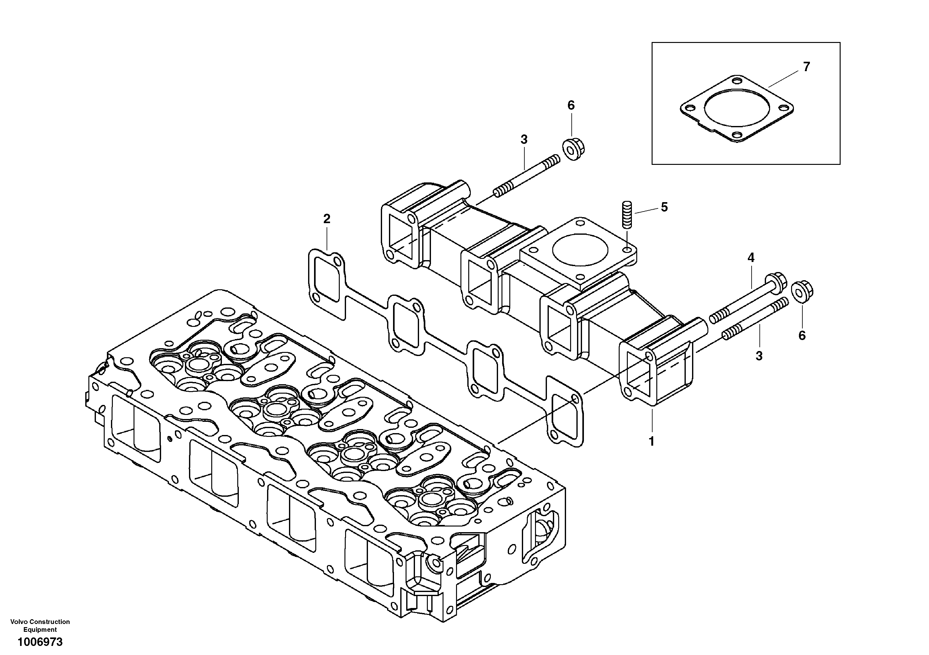 Exhaust manifold — volvo parts diagram
