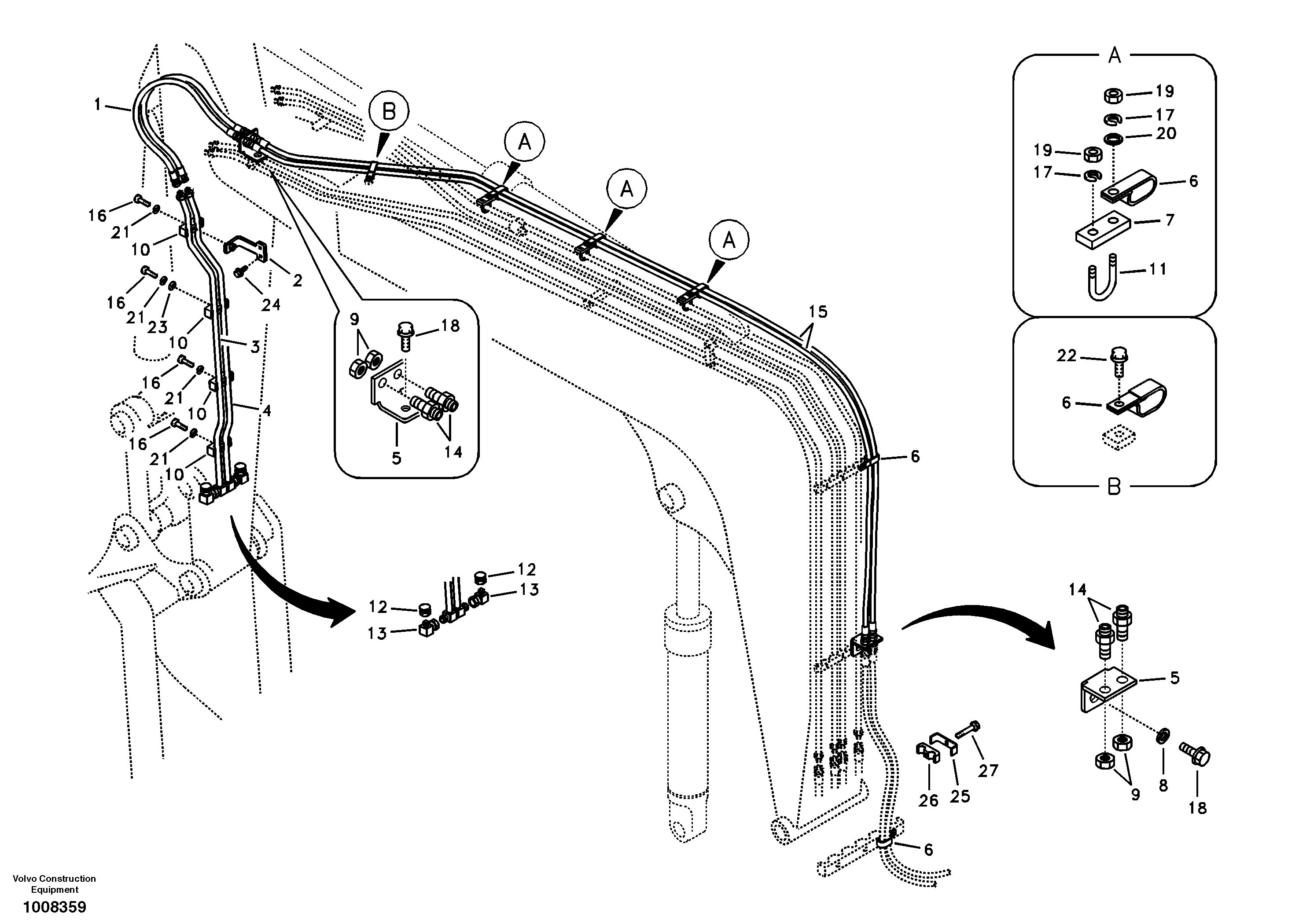 Quikfit hydraulic on attachment. Double - acting  SER NO 30001-32353 — volvo parts diagram