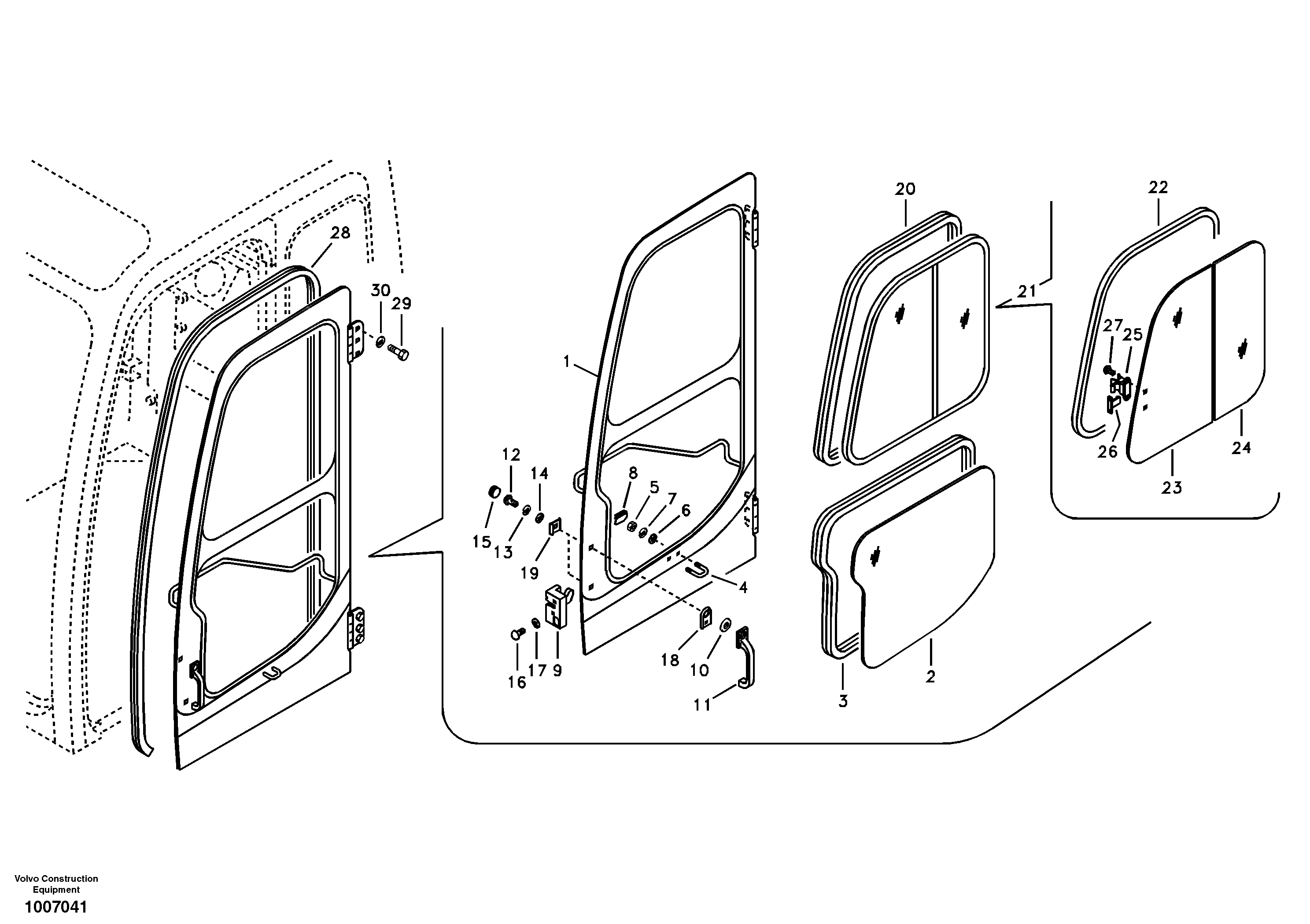 Door, operator's cab — volvo parts diagram