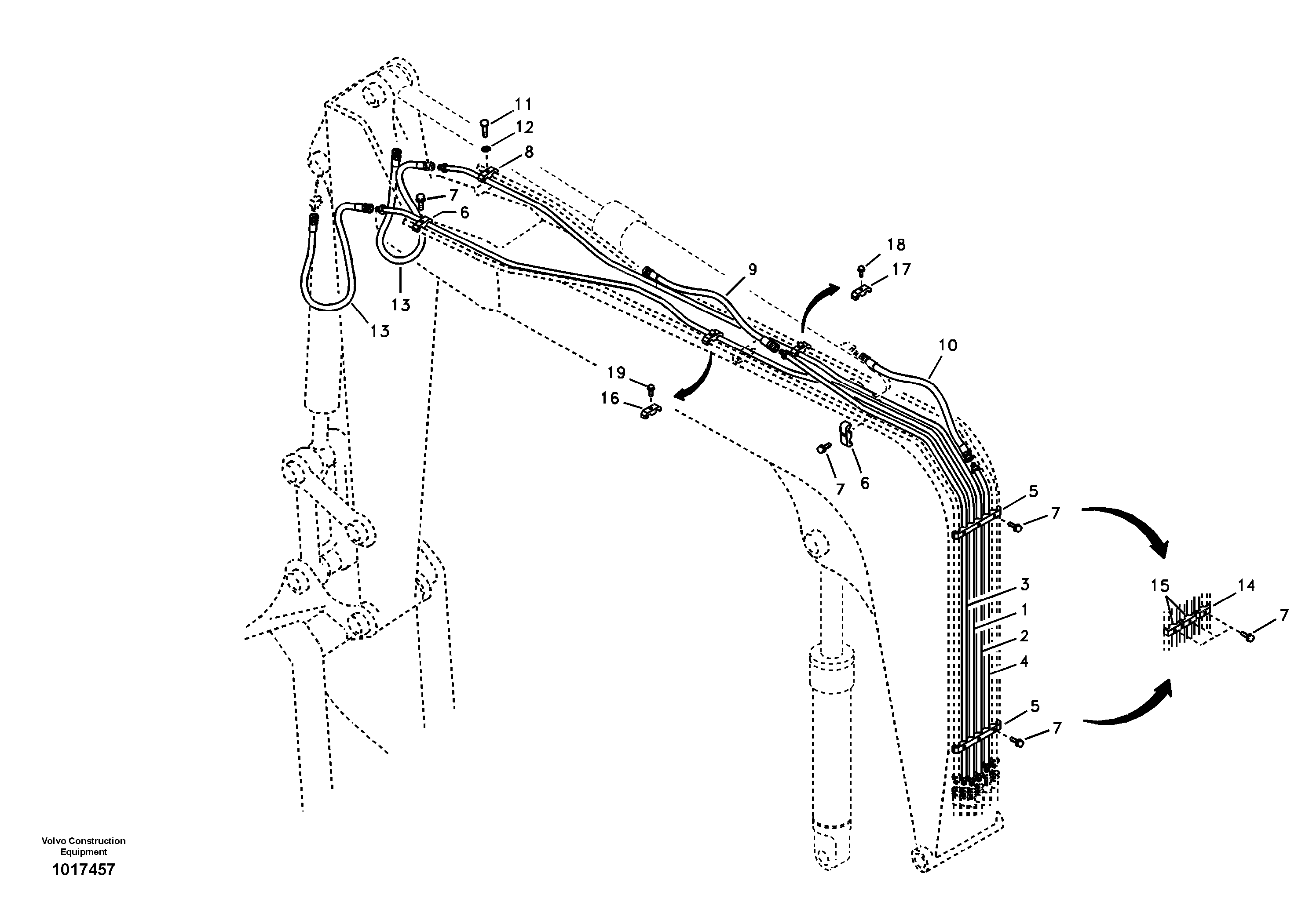 Working hydraulic, dipper arm cylinder on boom.  FOR CHINA — volvo parts diagram