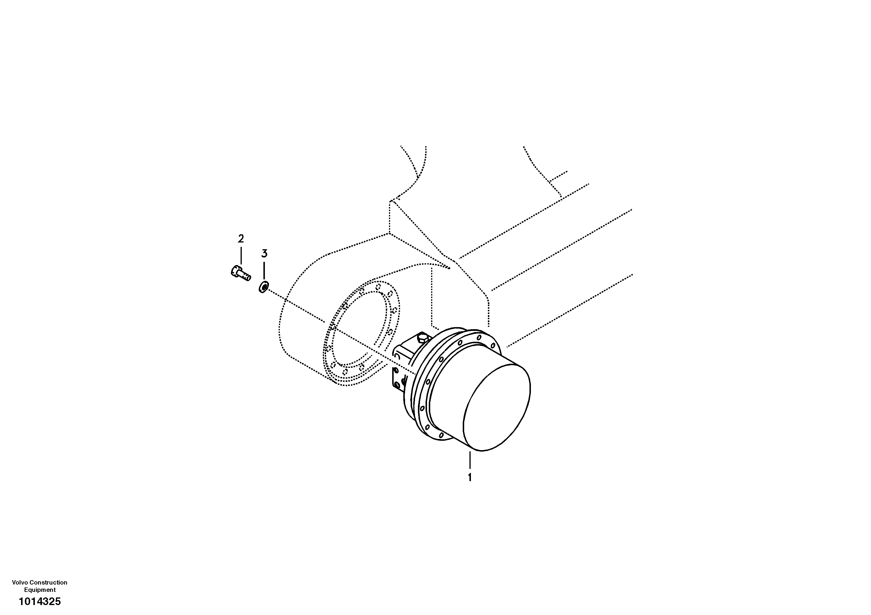 Travel motor with mounting parts — volvo parts diagram