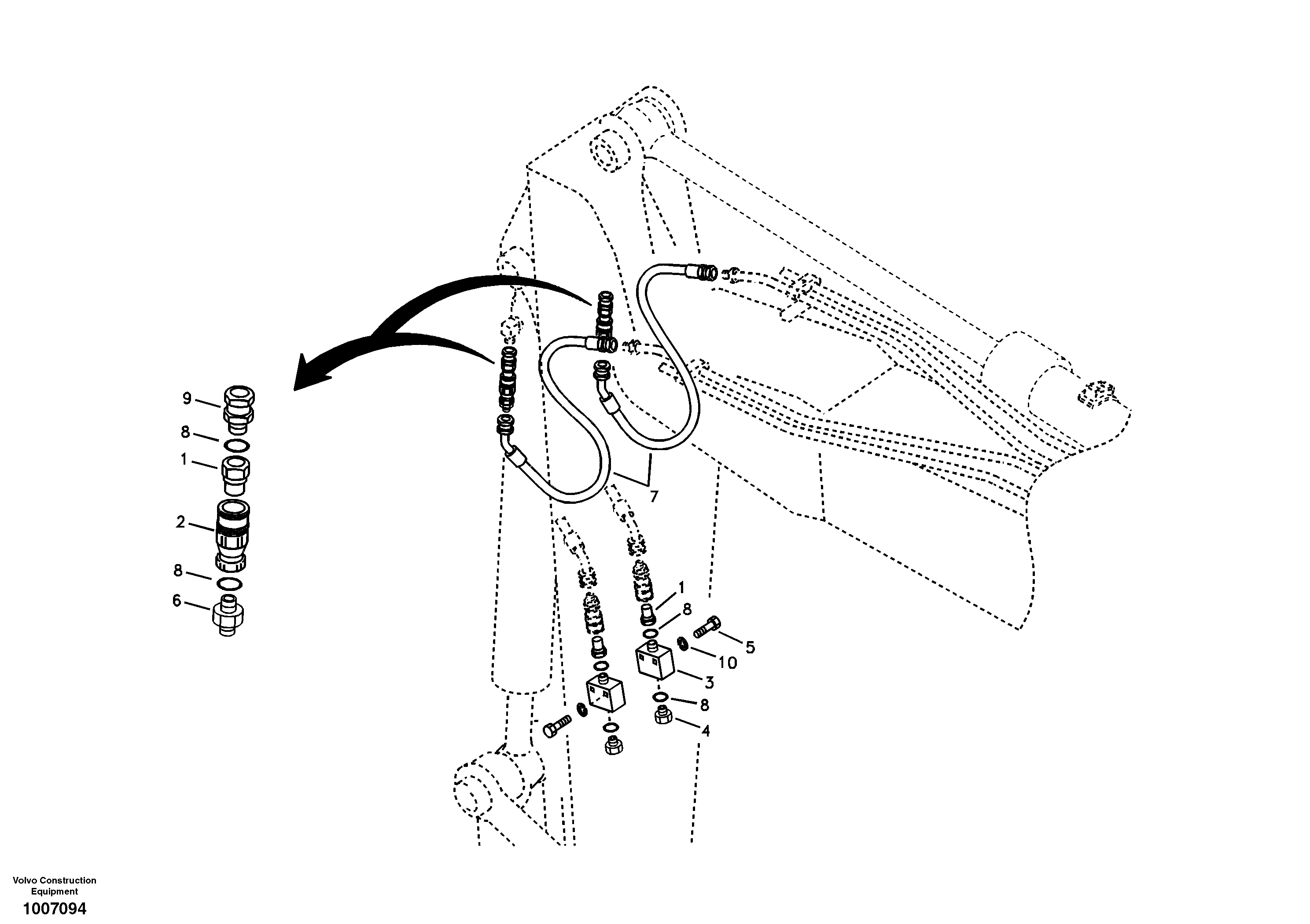 Working hydraulic, clamshell — volvo parts diagram
