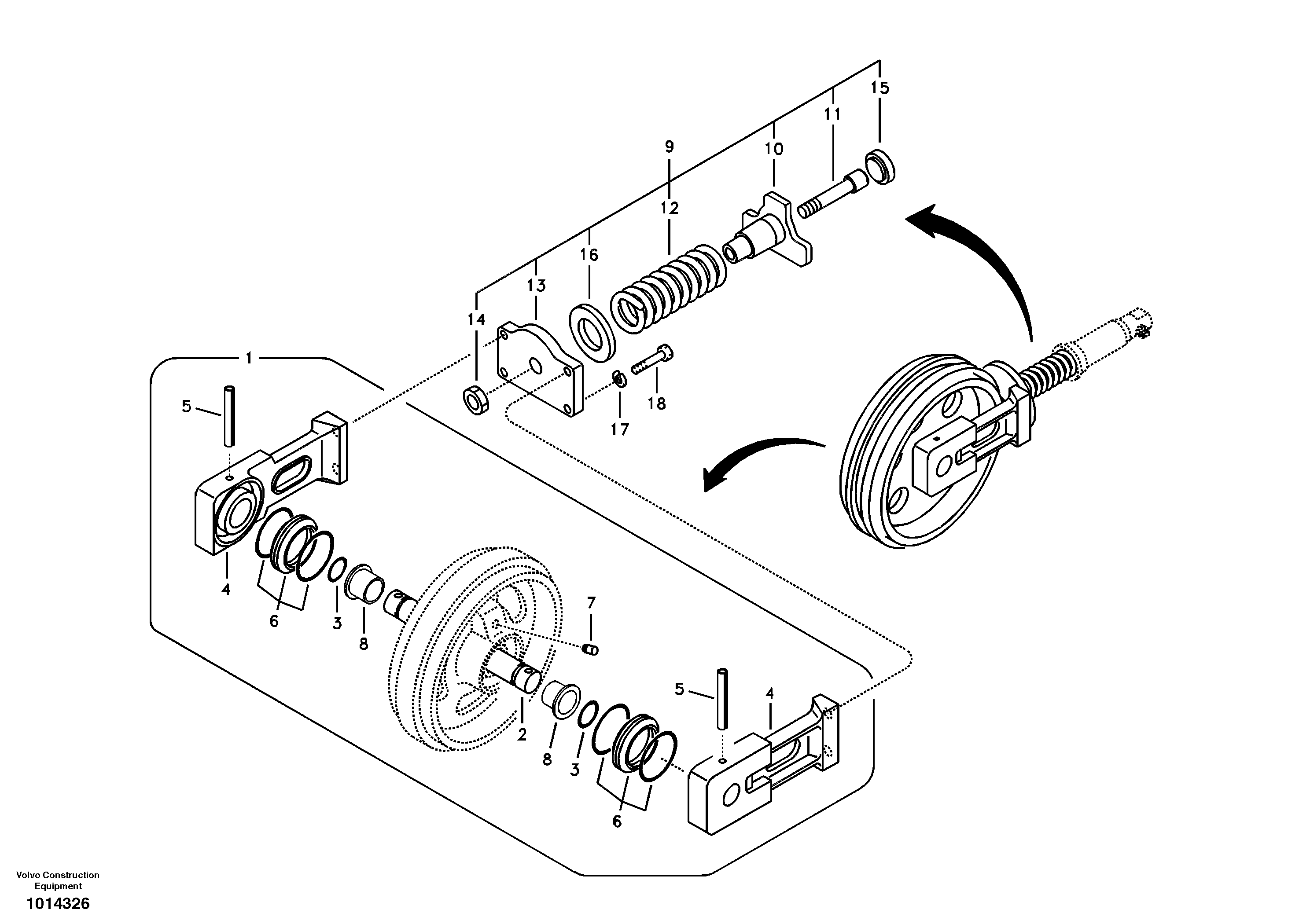 Front idler — volvo parts diagram