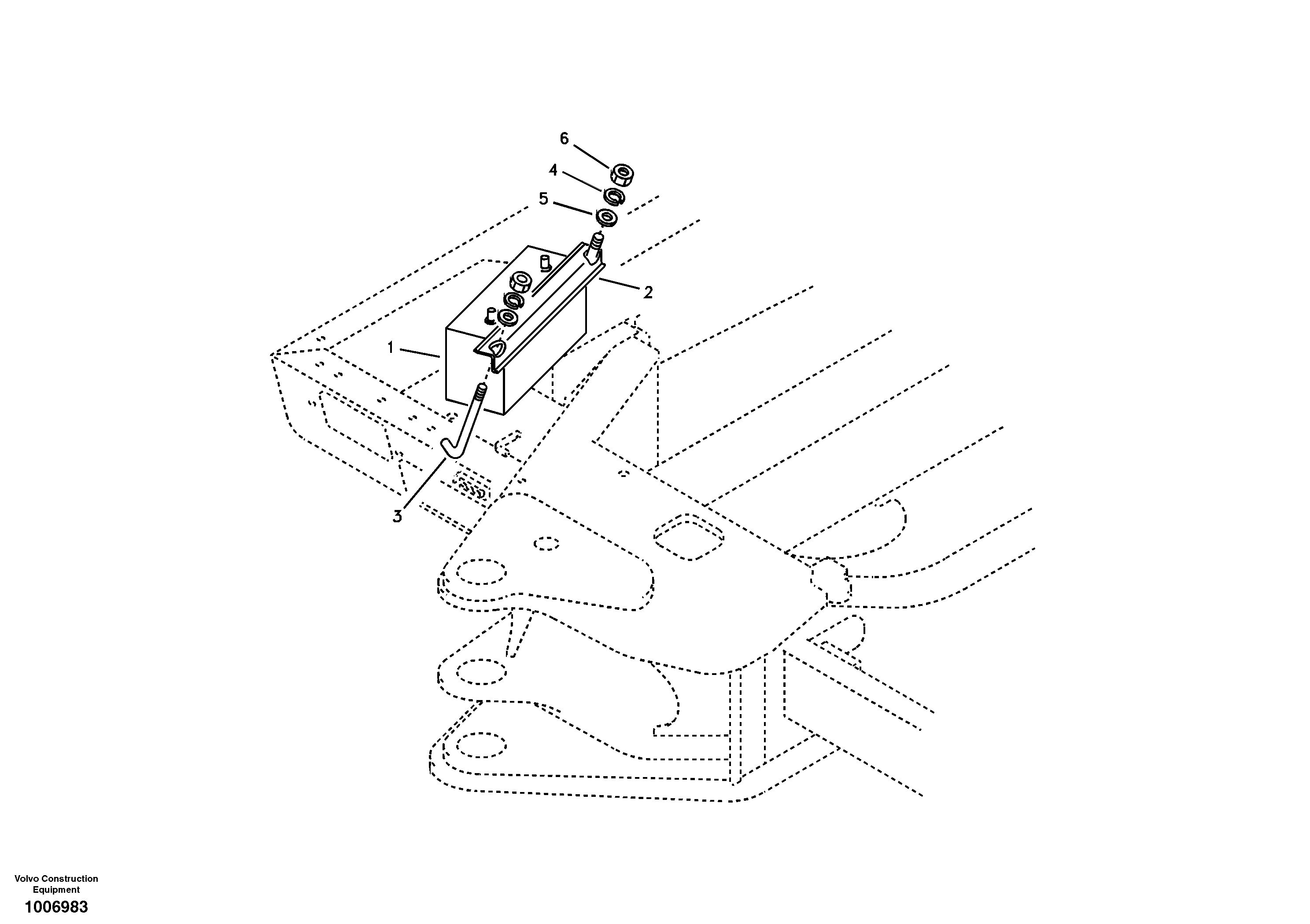 Battery with assembling details — volvo parts diagram