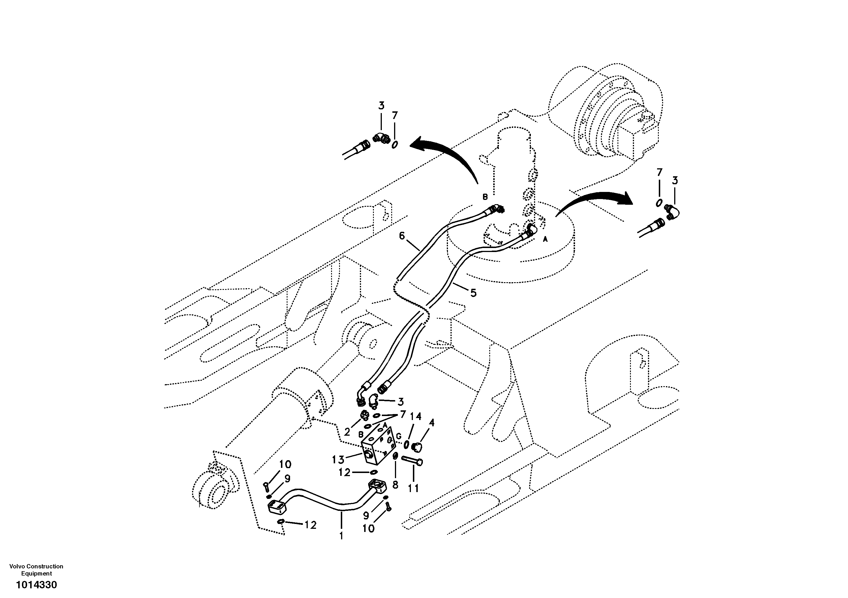Working hydraulic, dozer blade — volvo parts diagram