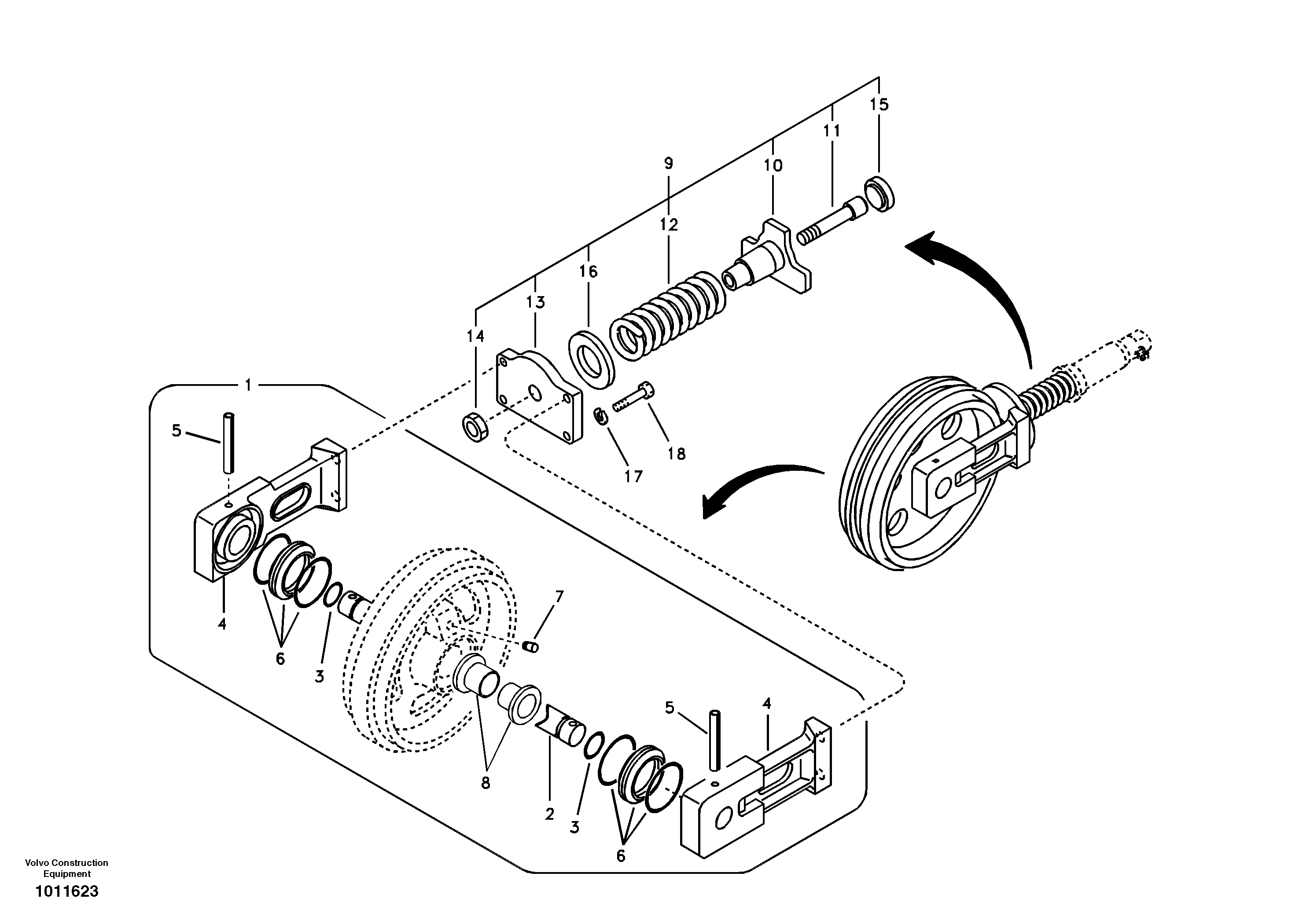 Front idler — volvo parts diagram