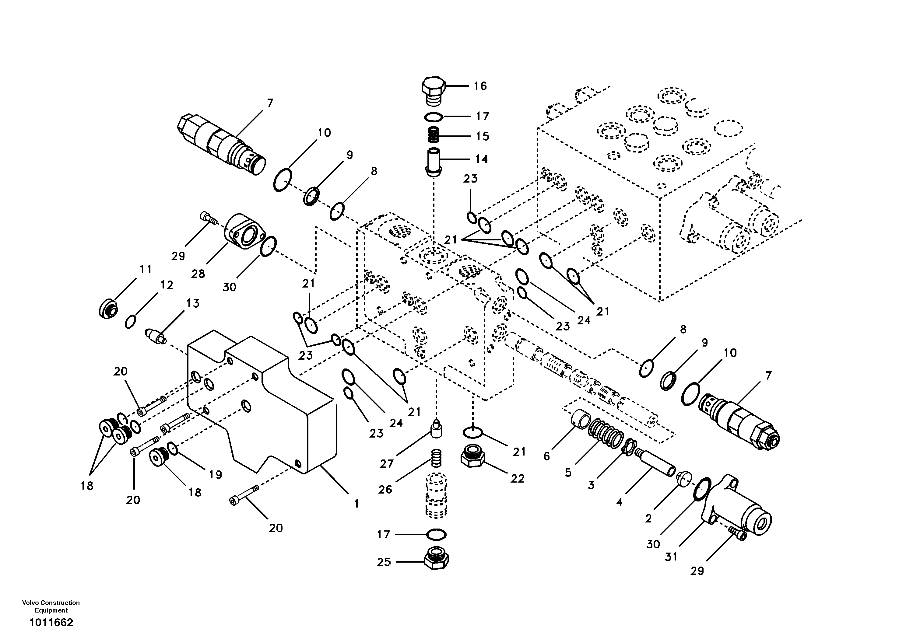 Main control valve — volvo parts diagram
