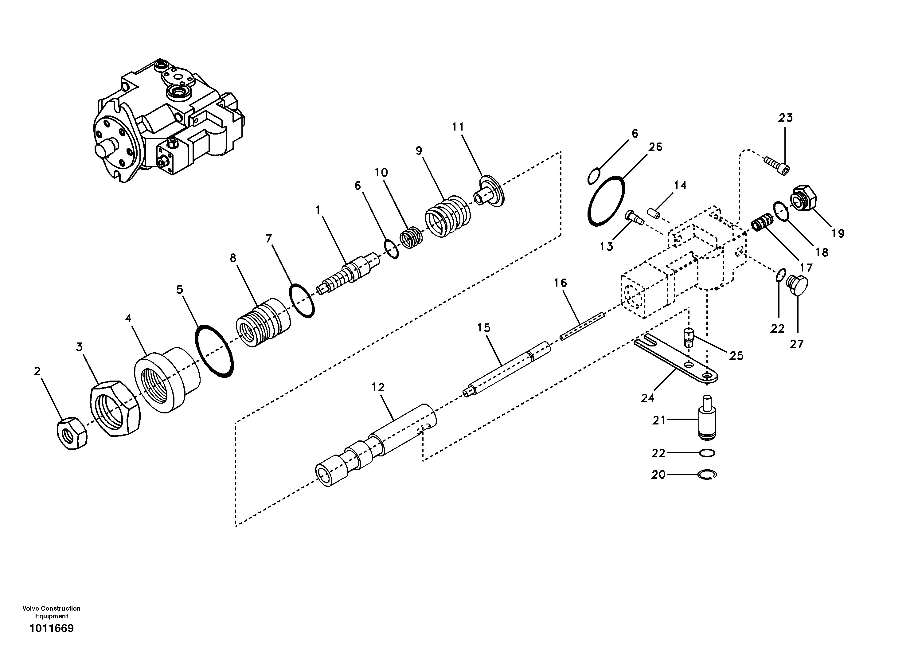 Regulator, hydraulic pump — volvo parts diagram