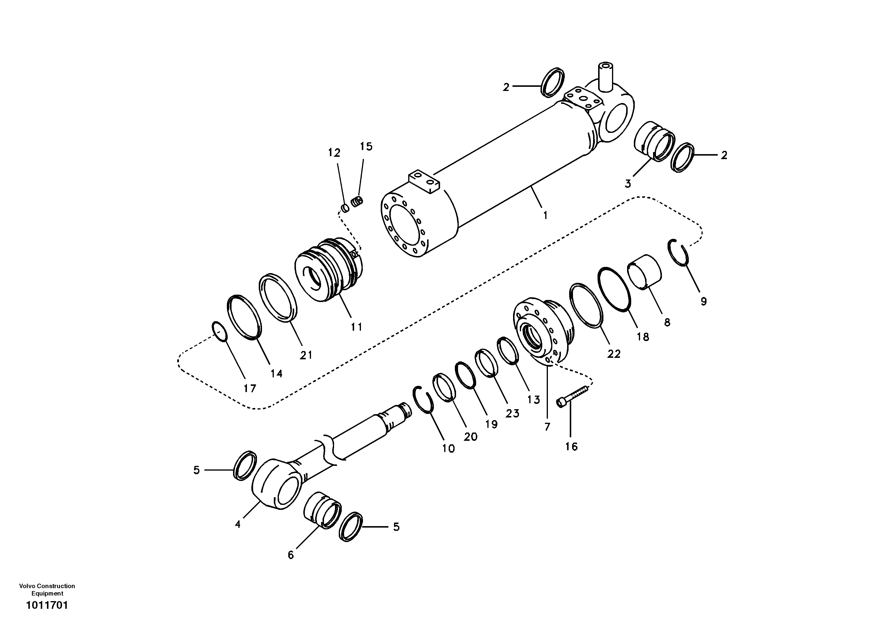 Dozer blade cylinder — volvo parts diagram