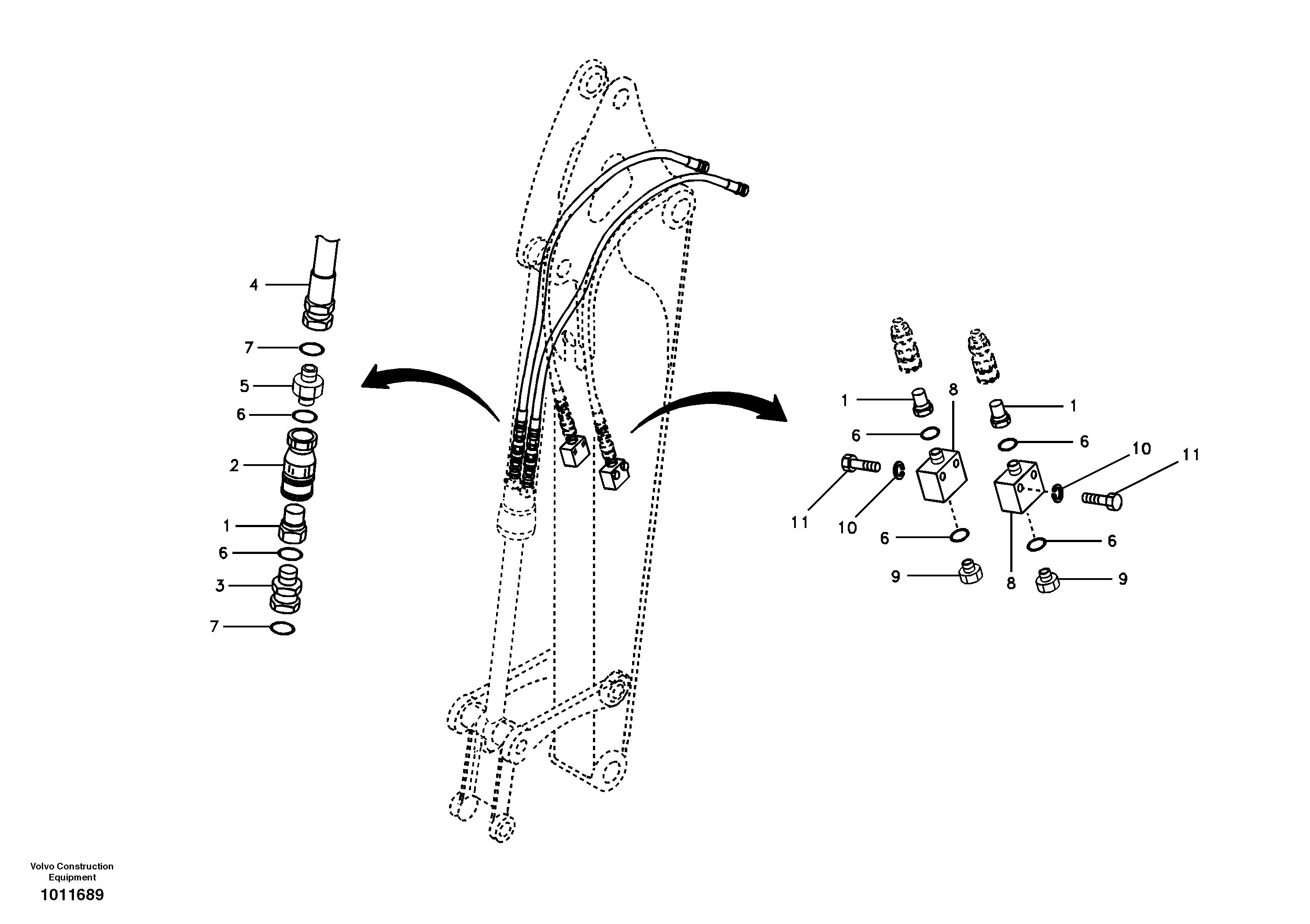 Working hydraulics, grab system on work equipment — volvo parts diagram