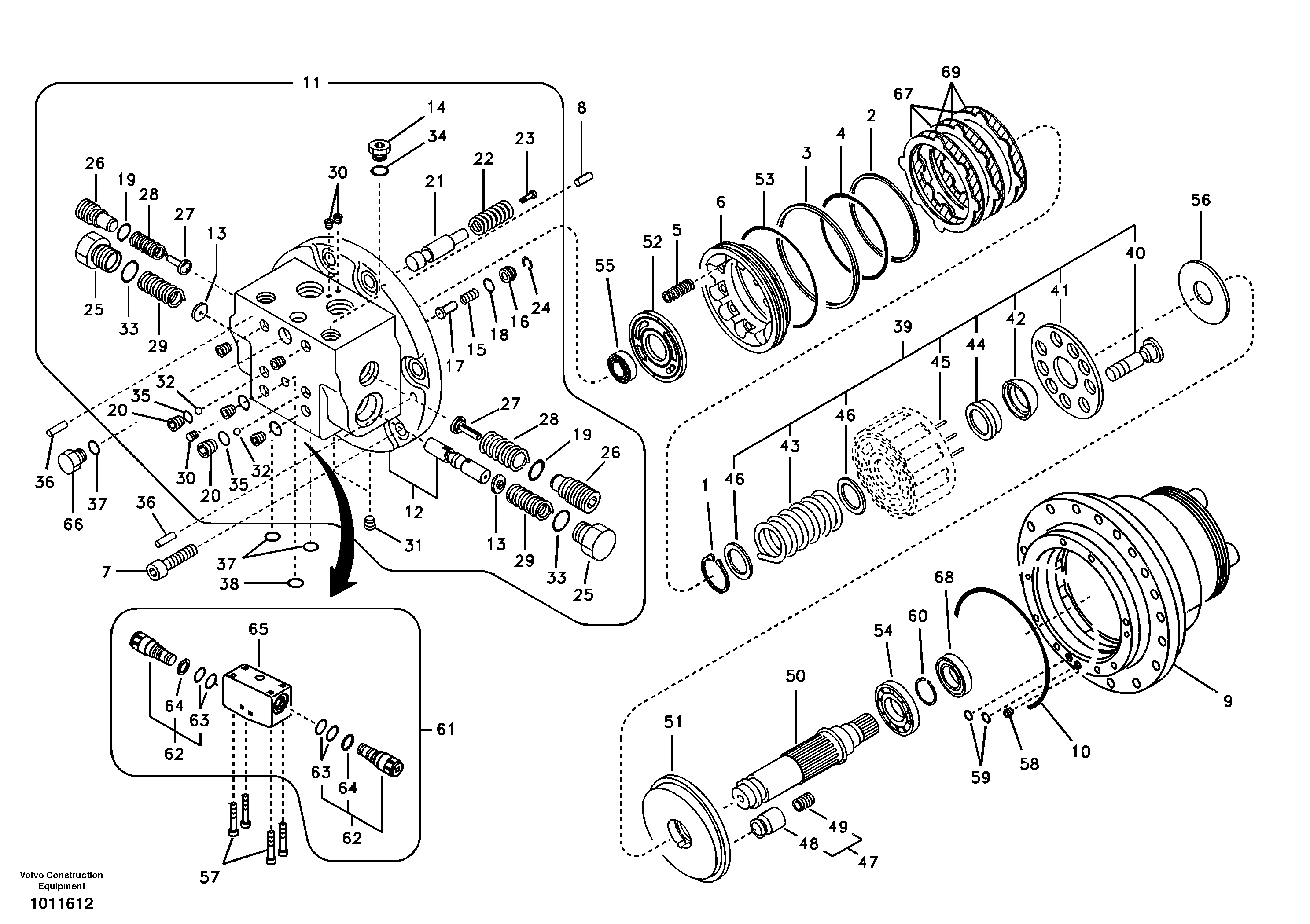 Travel motor — volvo parts diagram