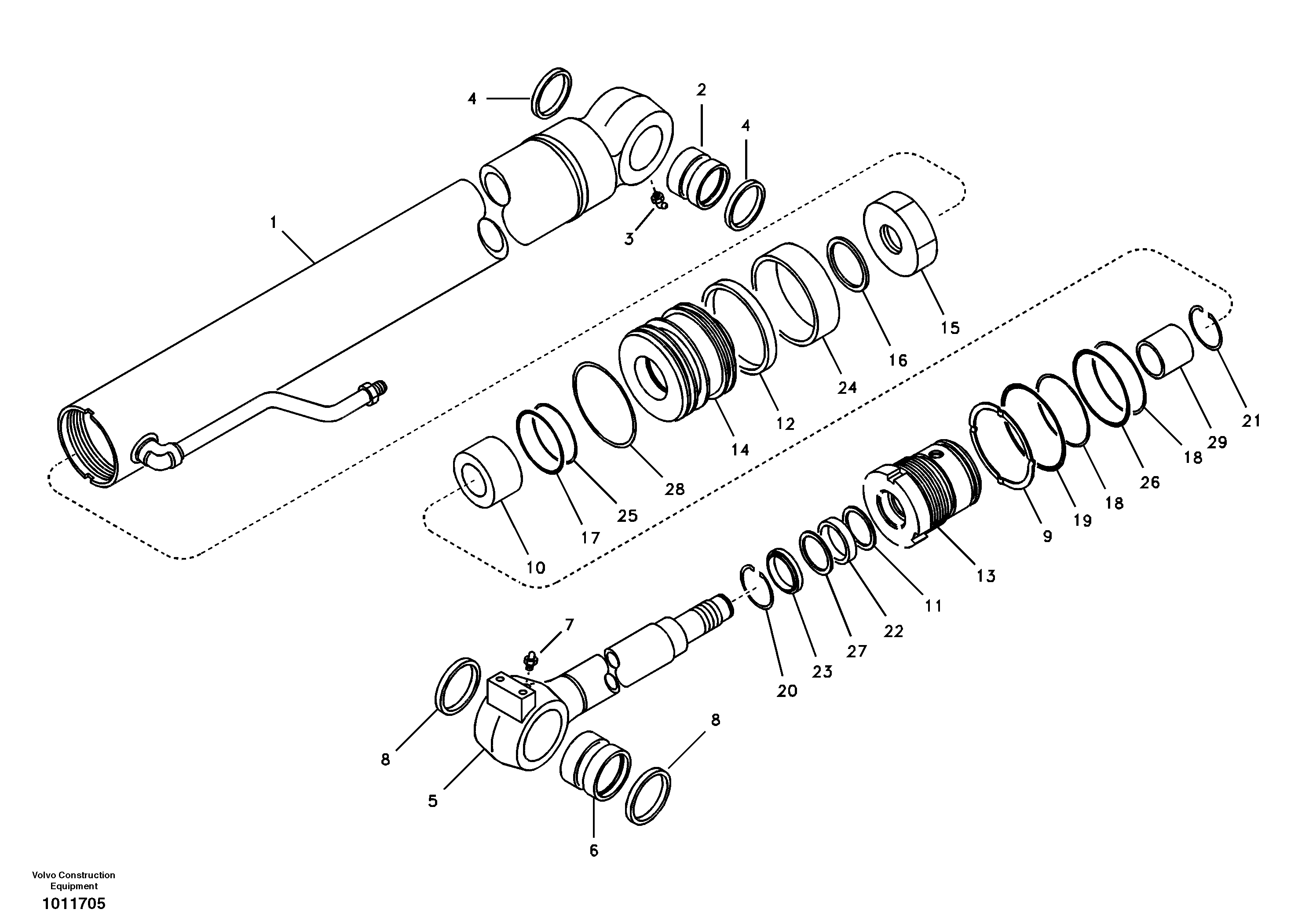 Boom cylinder — volvo parts diagram