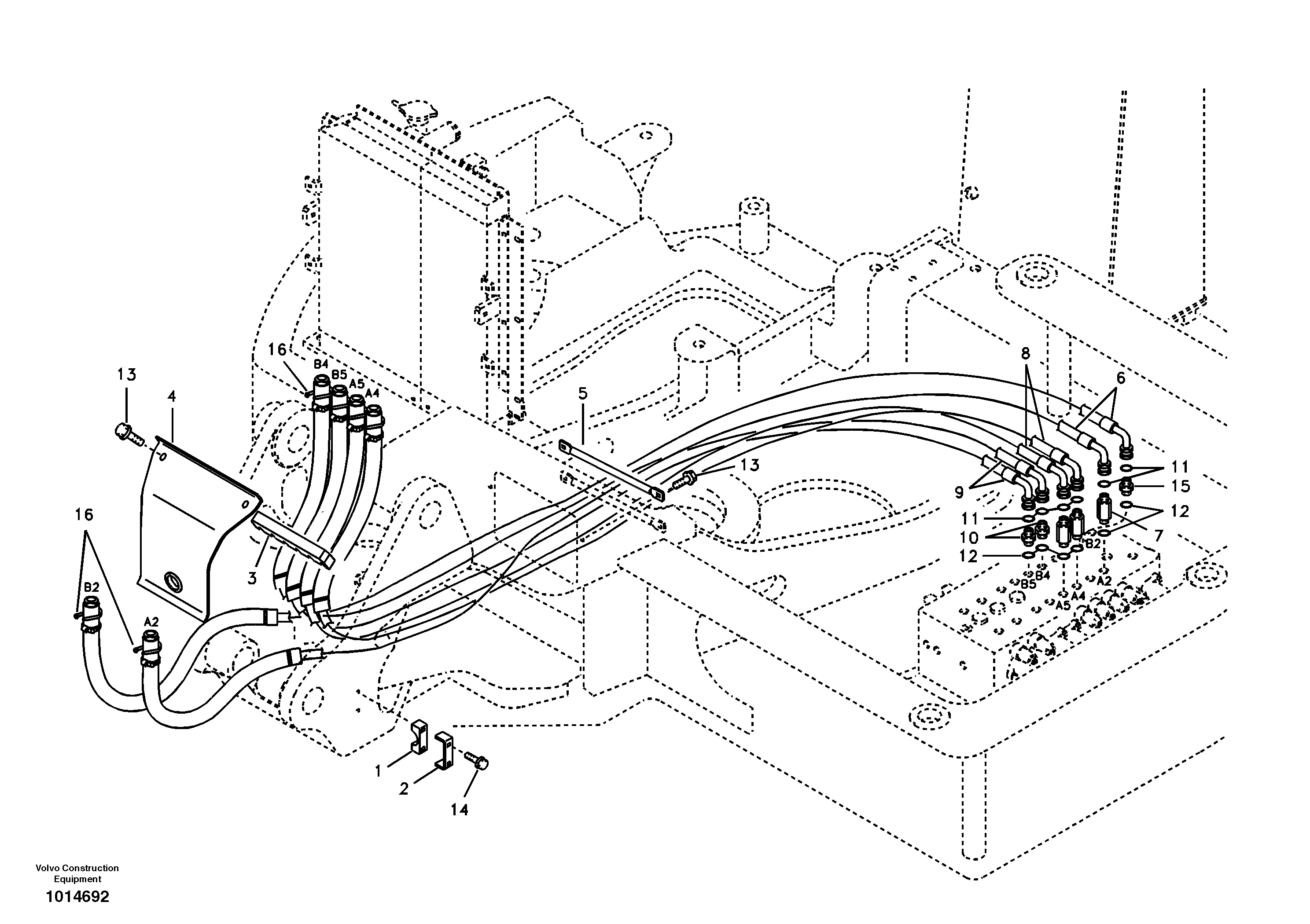 Hydraulic system, attachment line — volvo parts diagram