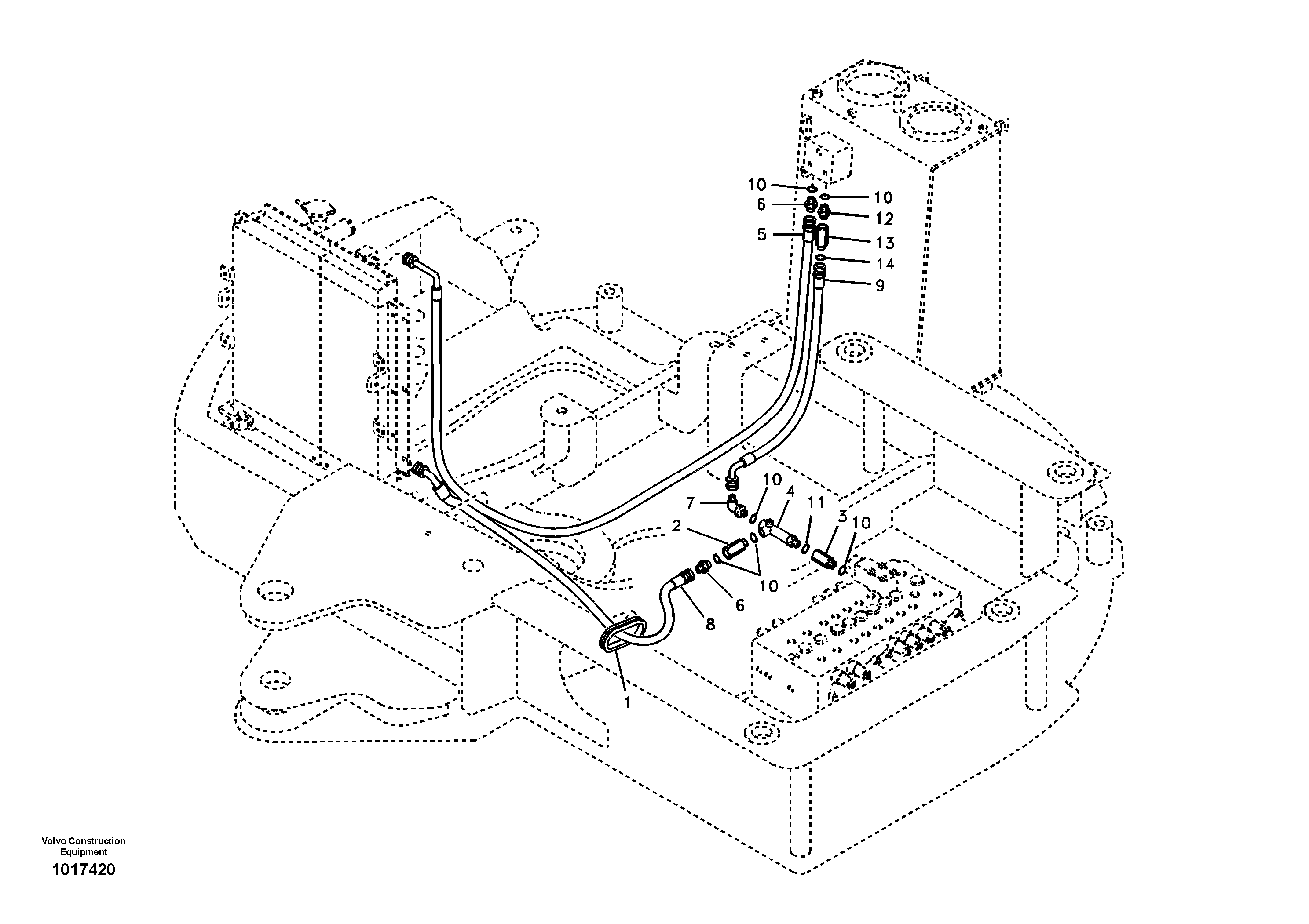 Hydraulic system, return lines — volvo parts diagram