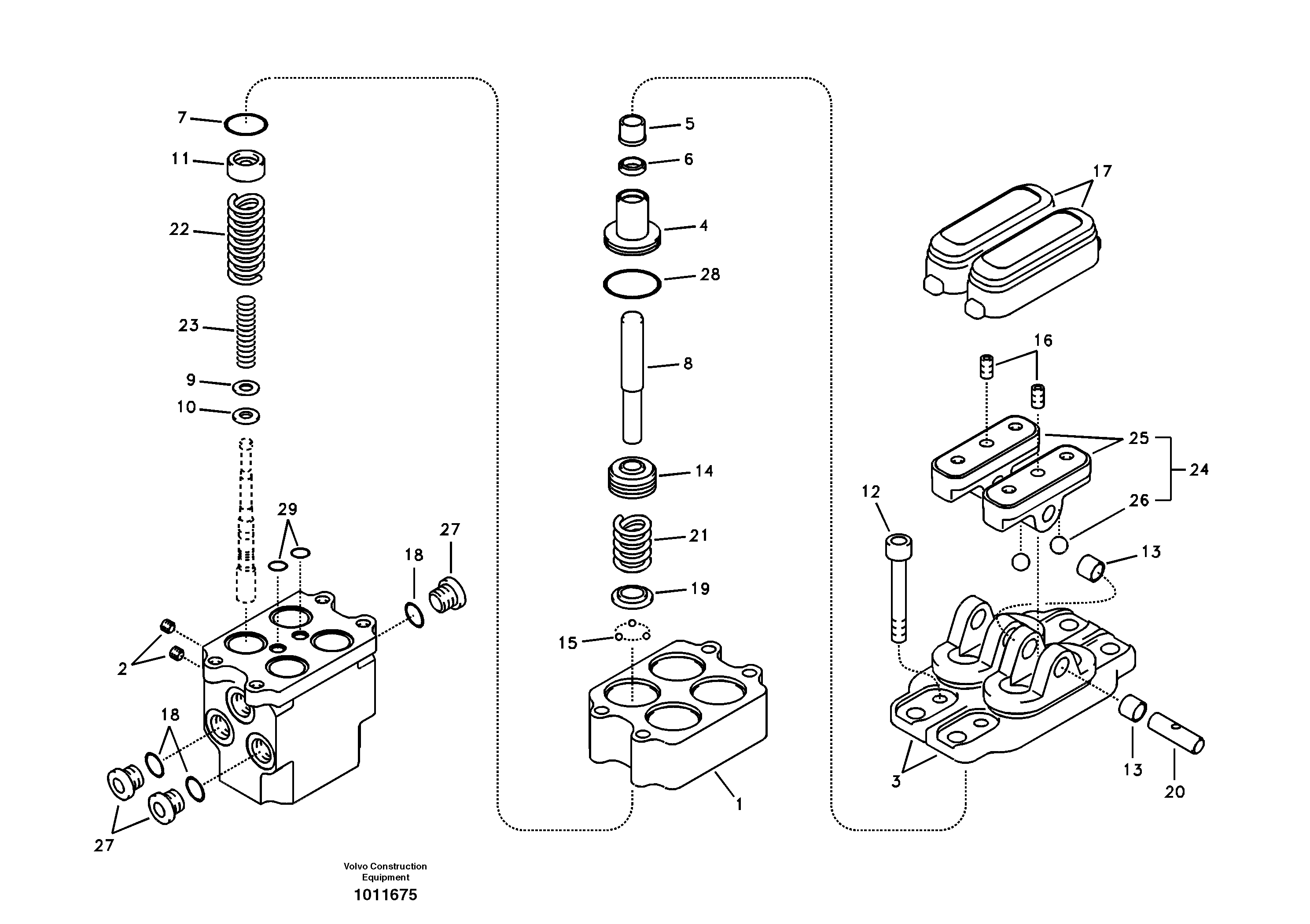 Remote control valve pedal, travel motor — volvo parts diagram