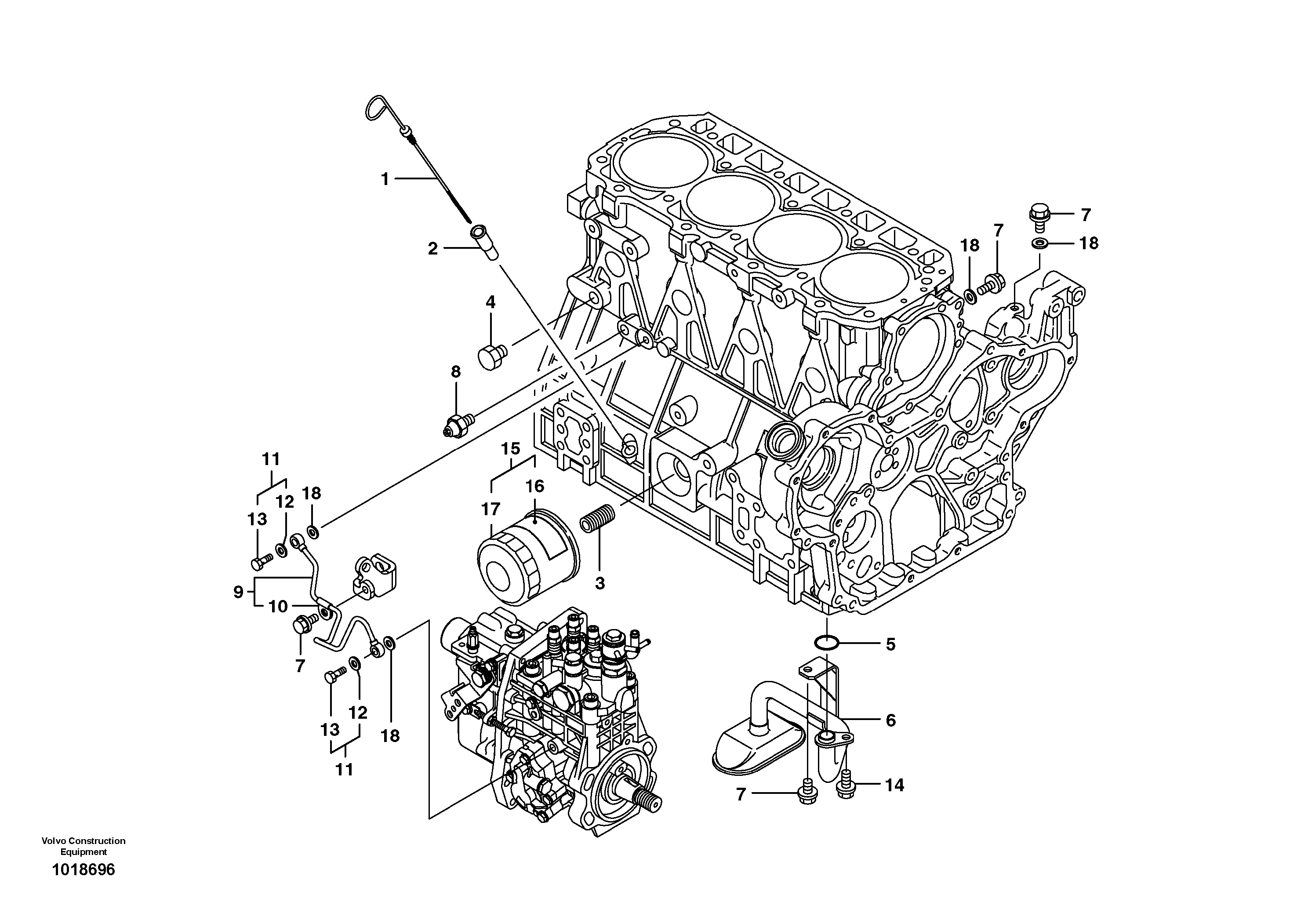 Lubricating oil system — volvo parts diagram