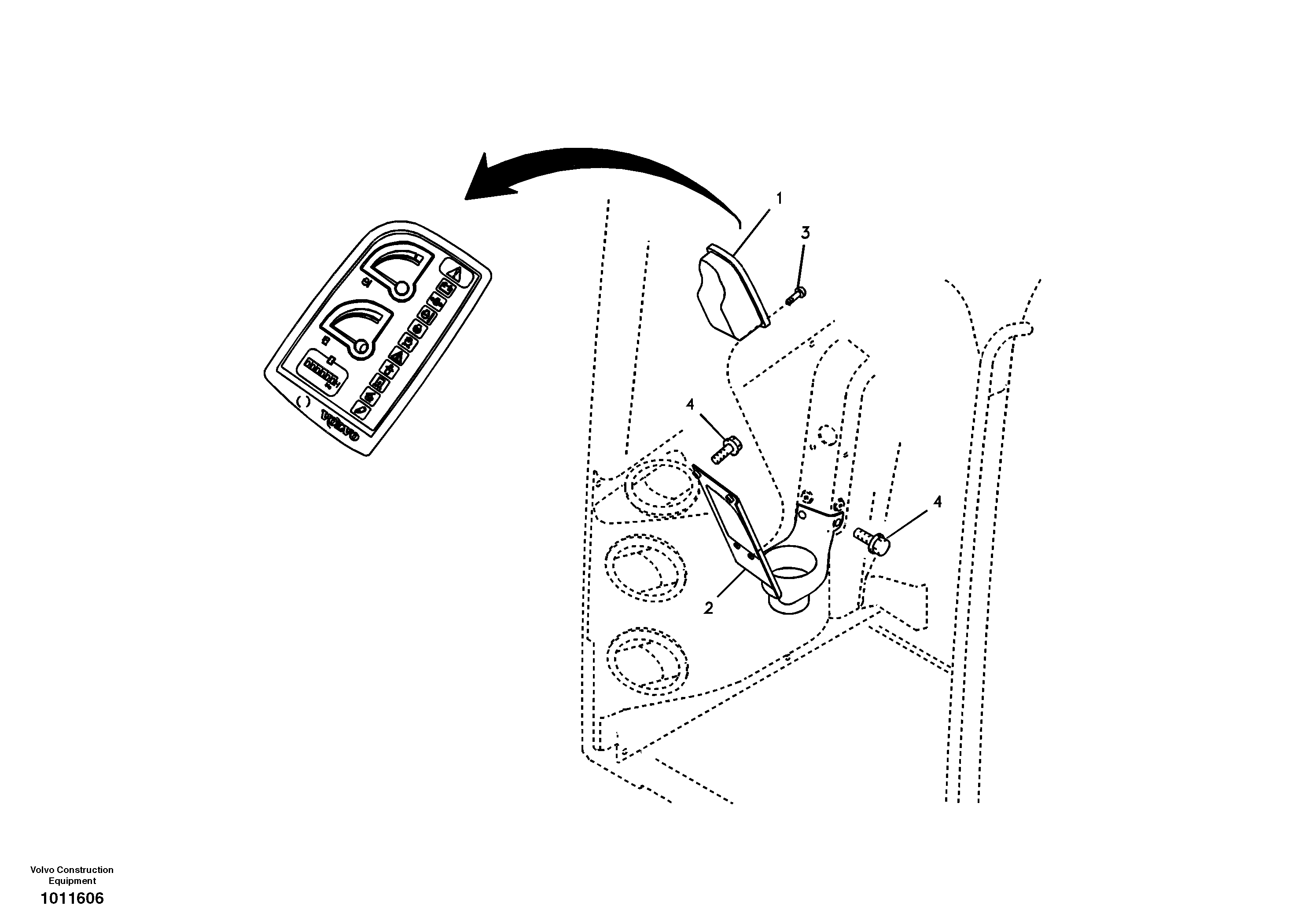 Instrument panel, warning unit and information unit — volvo parts diagram