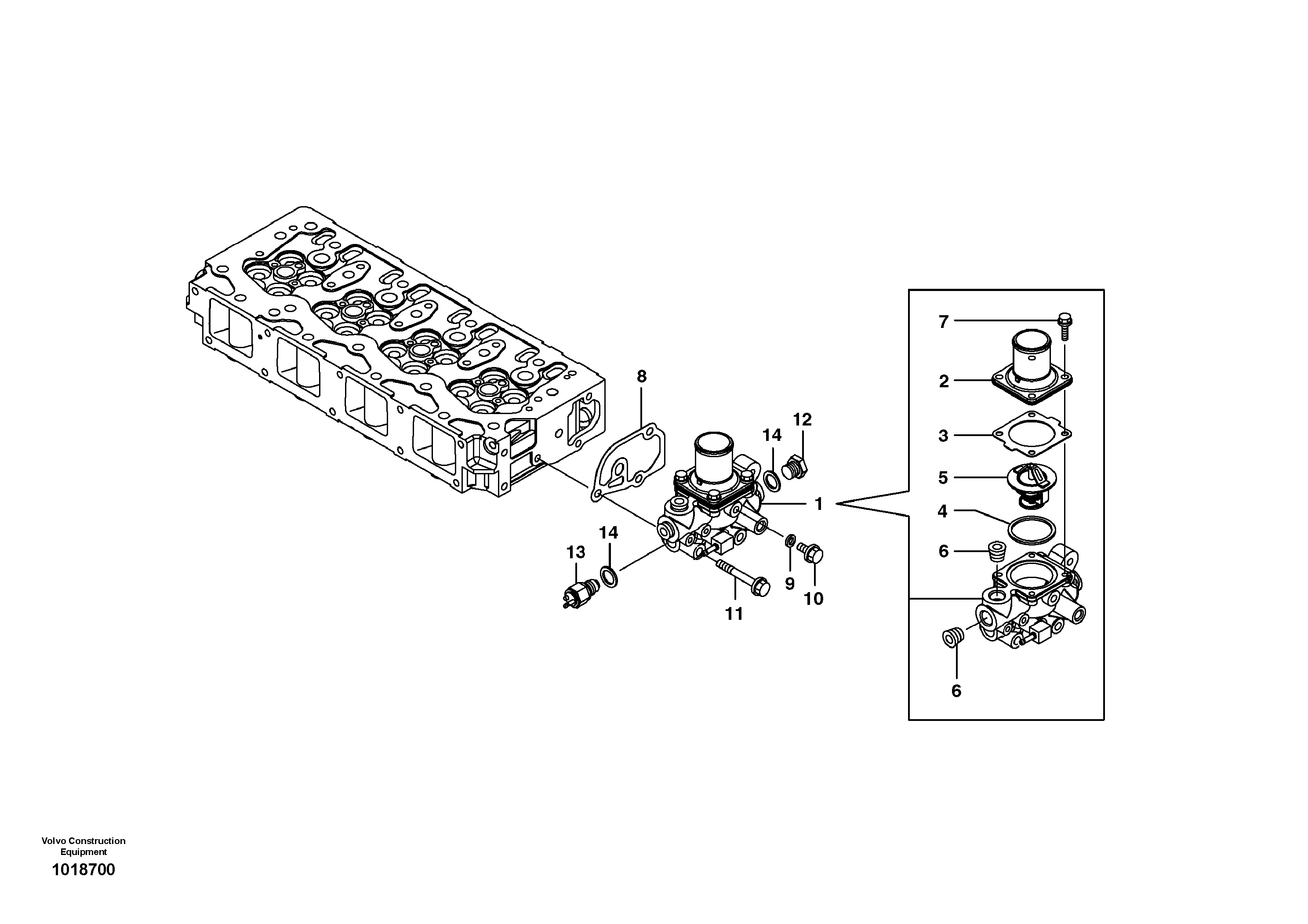 Thermostat housing — volvo parts diagram