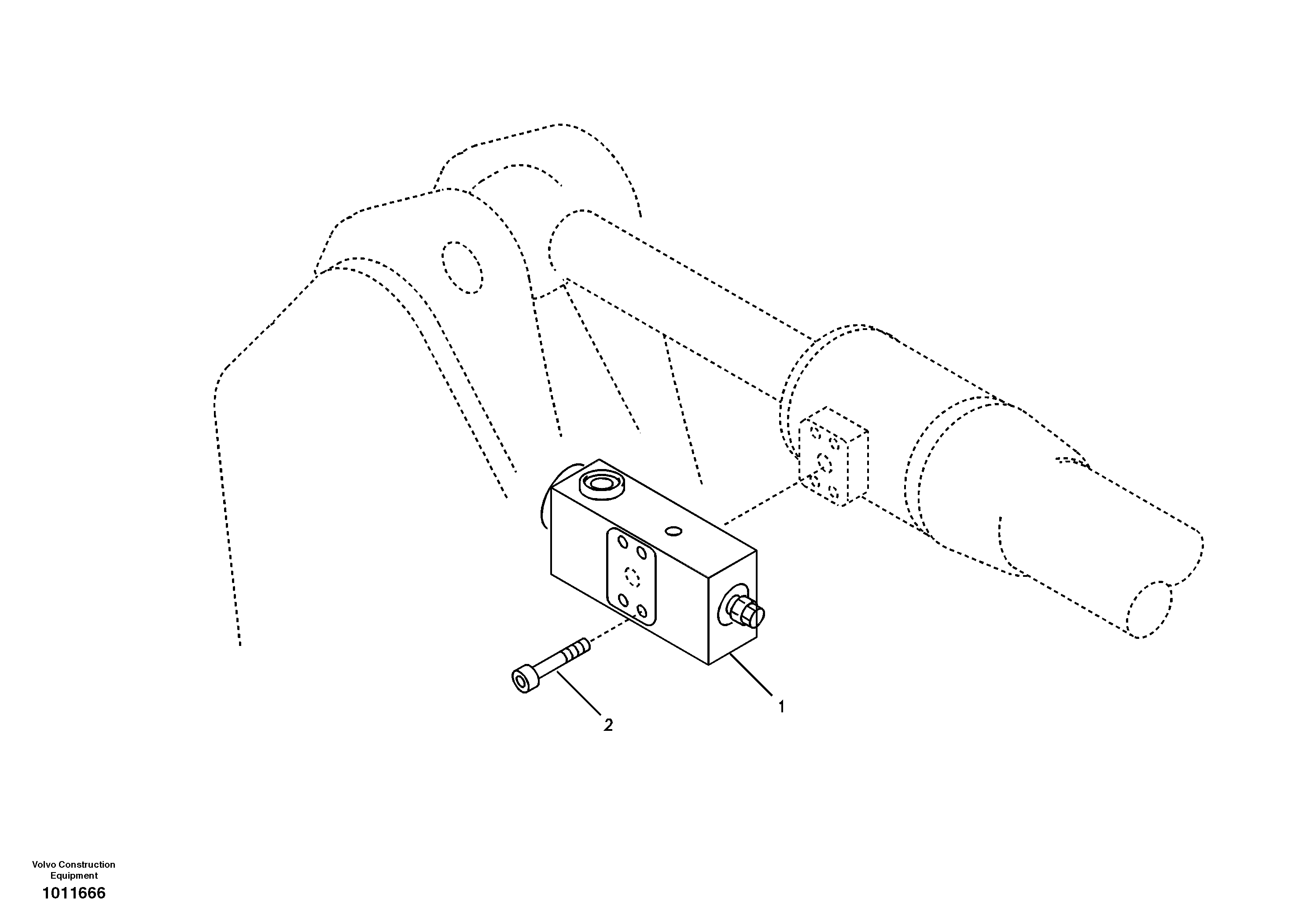 Working hydraulic, dipper arm rupture valve mount. — volvo parts diagram