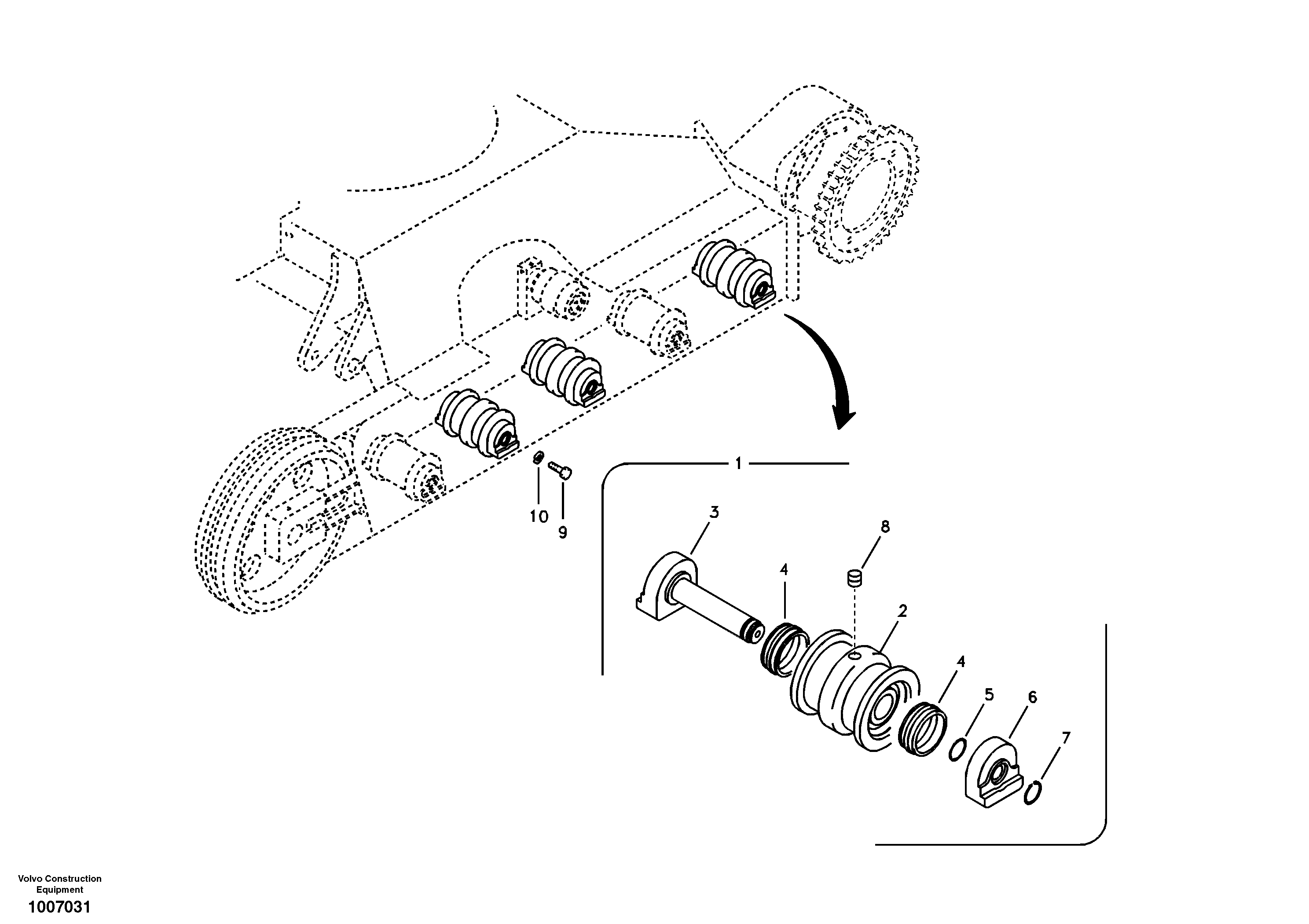 Bottom roller — volvo parts diagram