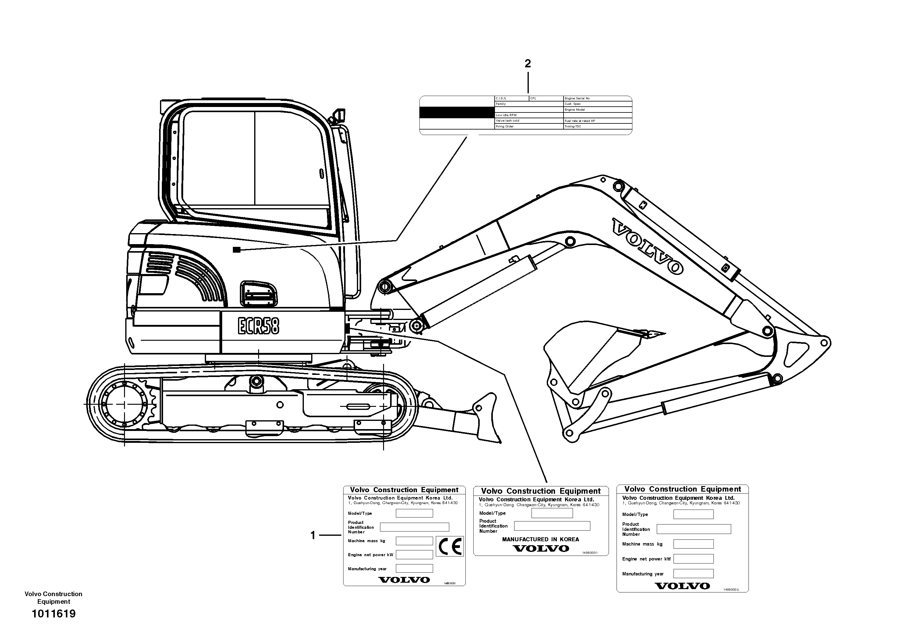 Product sign plate — volvo parts diagram